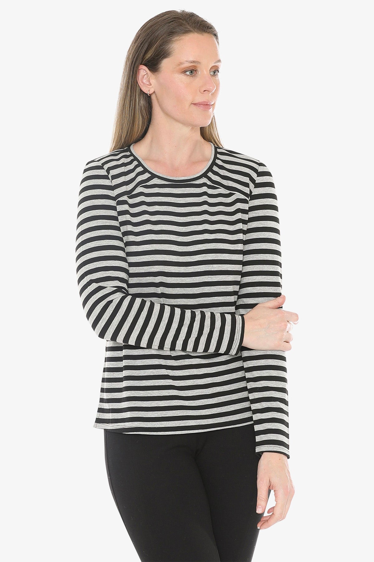Stripe Crew in Black/Grey