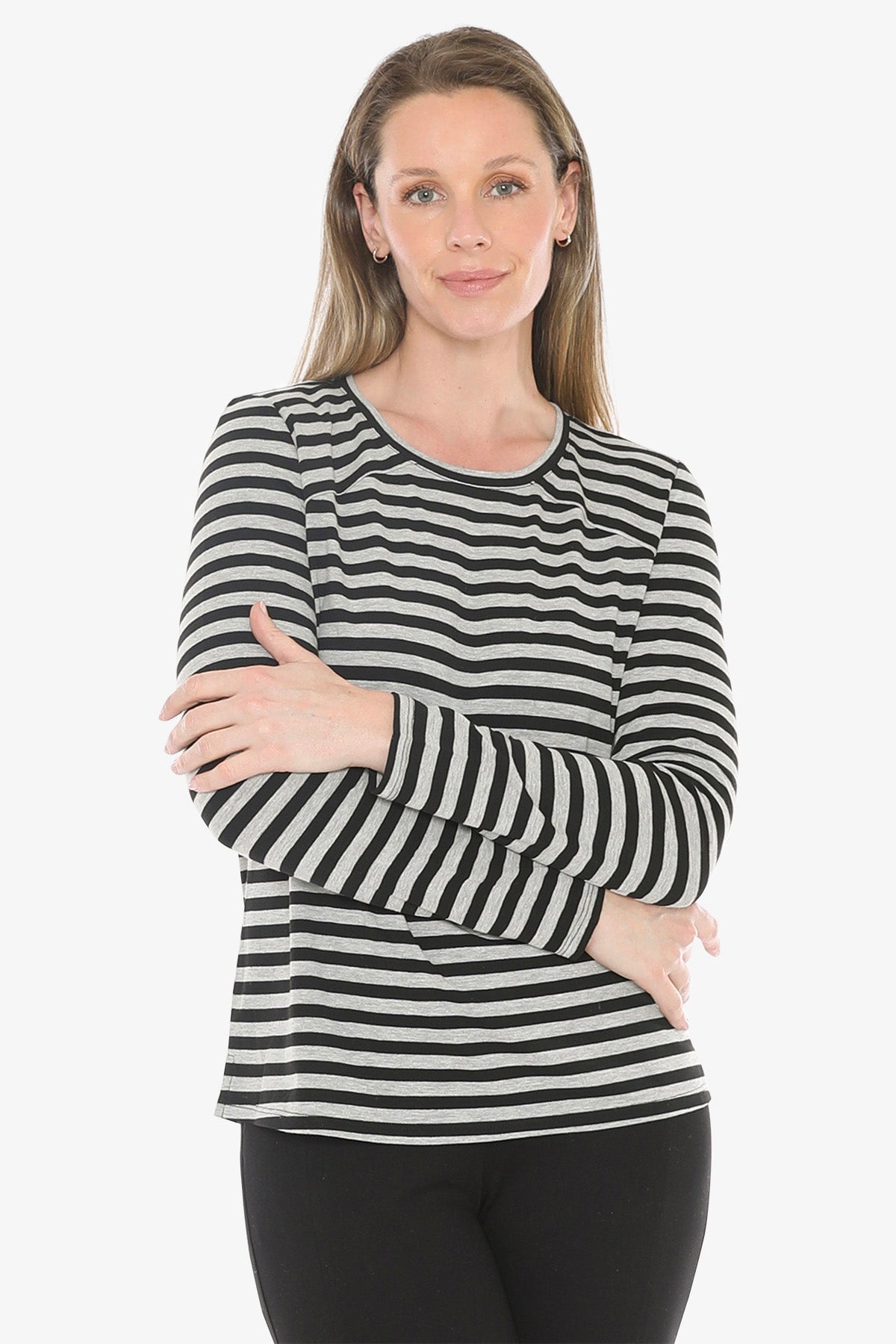 Stripe Crew in Black/Grey