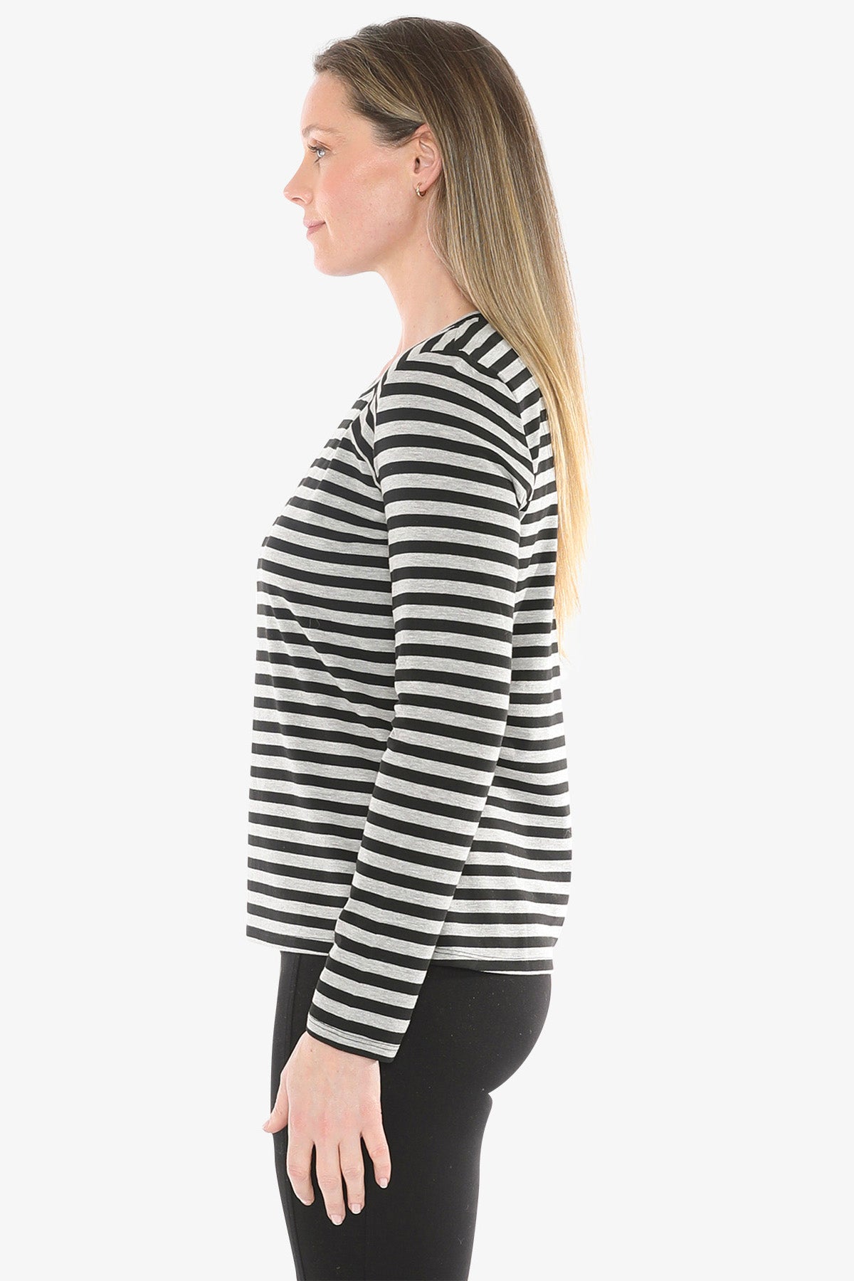 Stripe Crew in Black/Grey