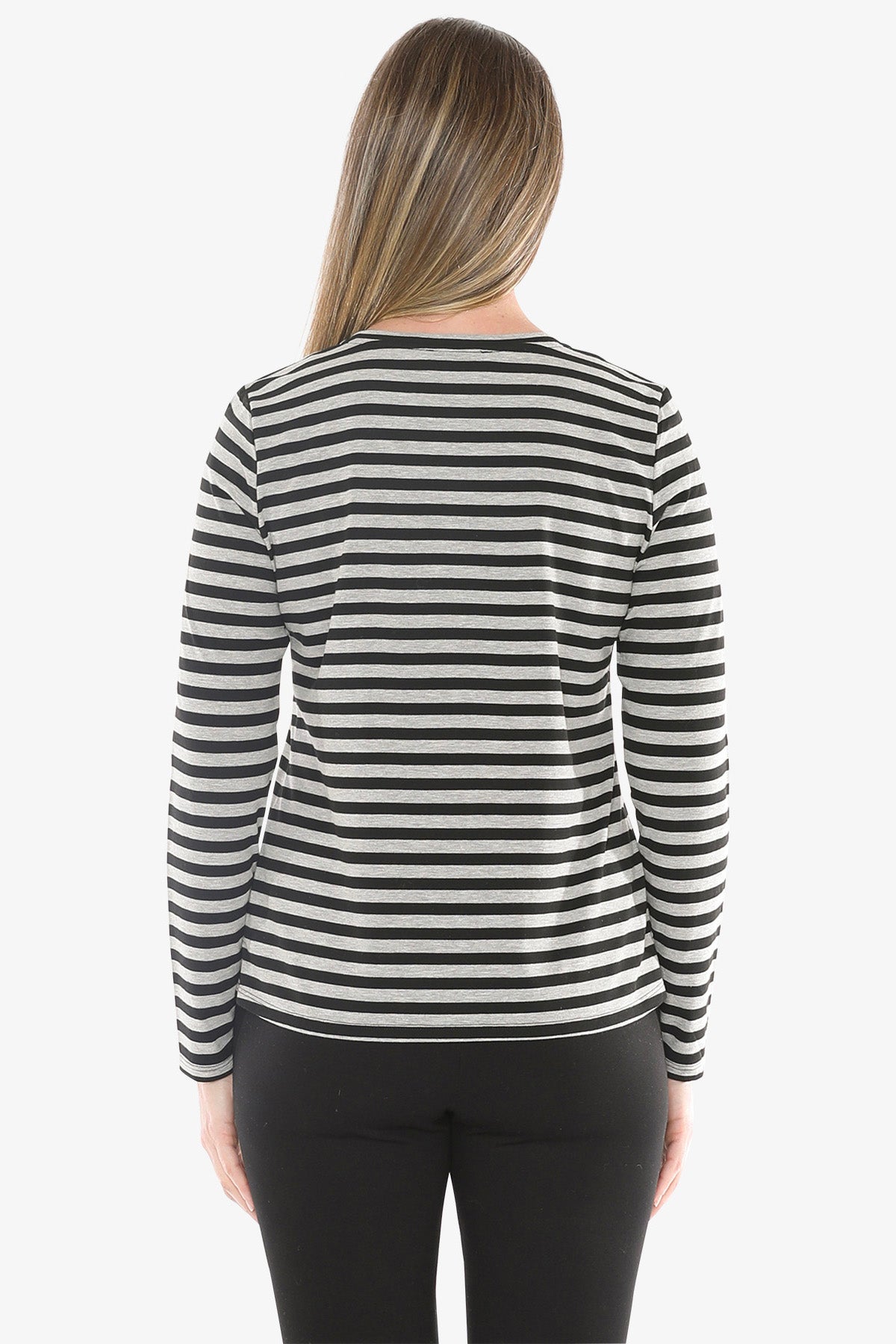 Stripe Crew in Black/Grey