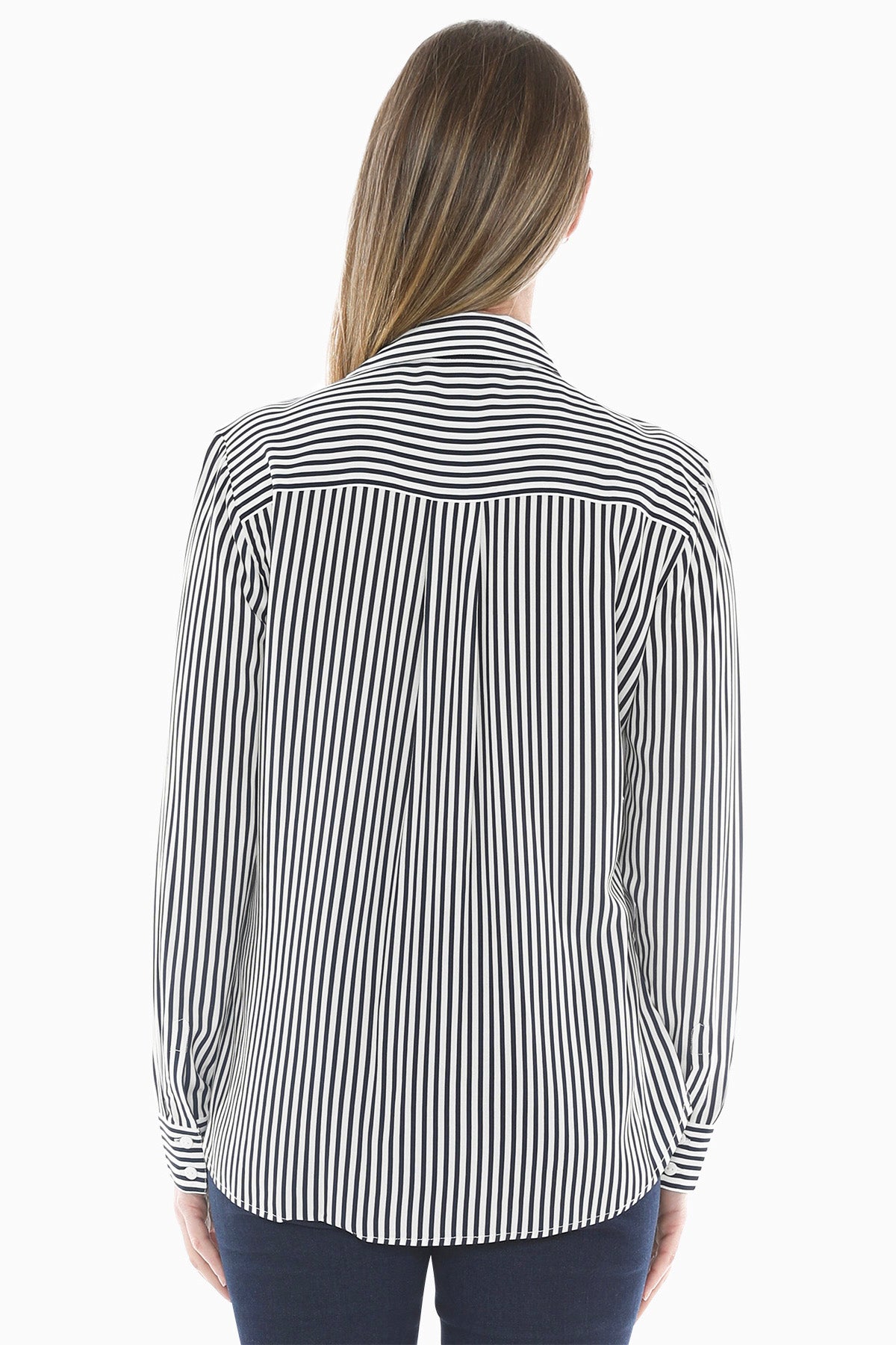 Mono Stripe Shirt in Ink/Ivory