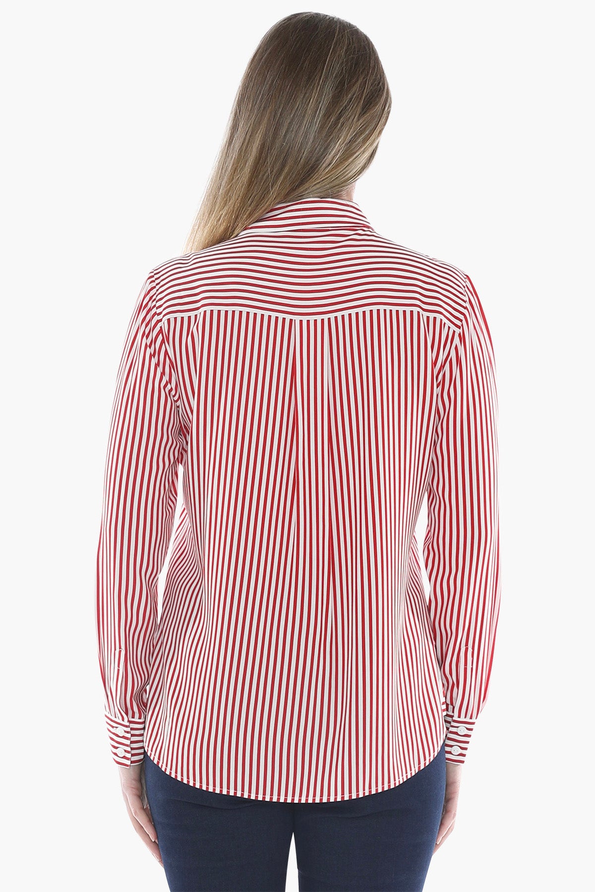 Mono Stripe Shirt in Poppy/Ivory