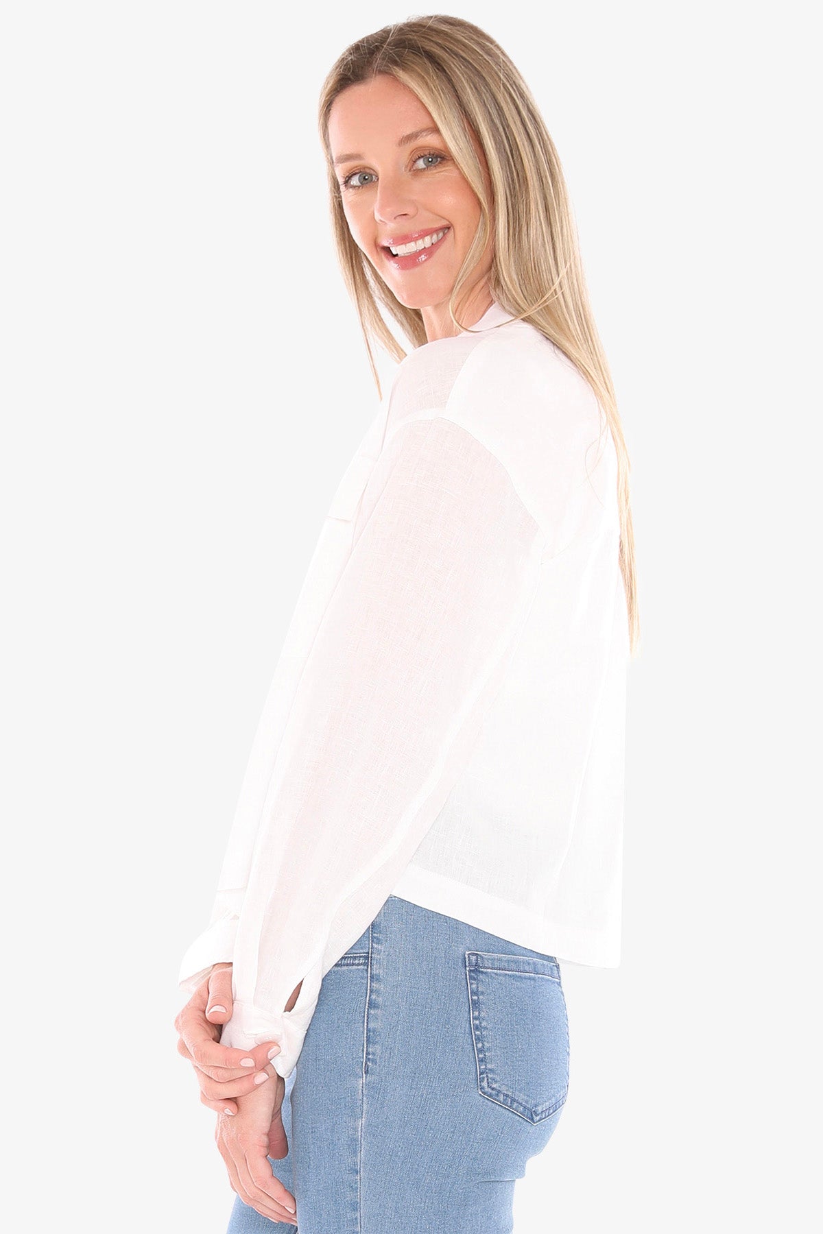 Womens Boxy Jacket White 596j4016a