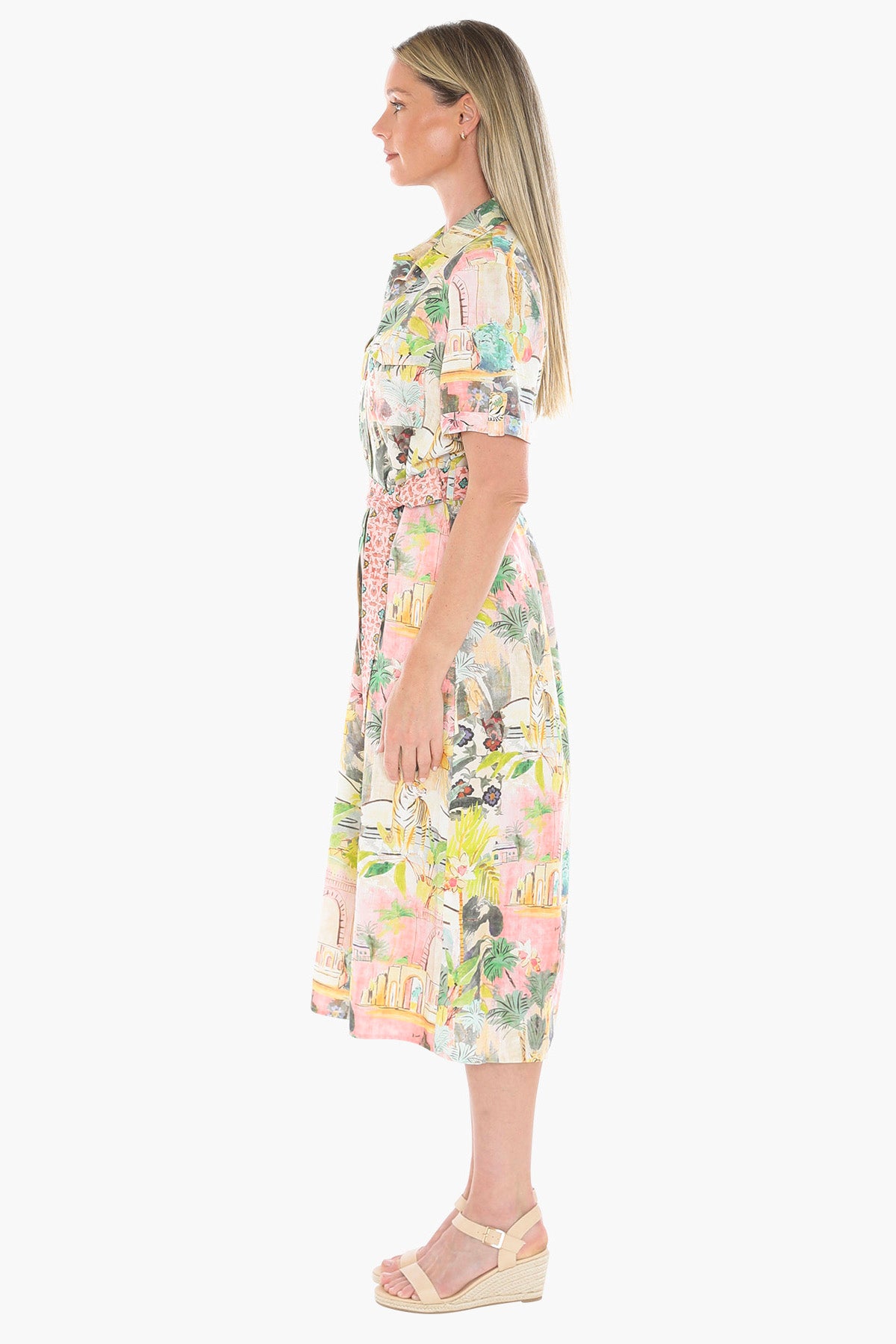 Womens Tiger Island Tie Dress Multicolor 596j5008a