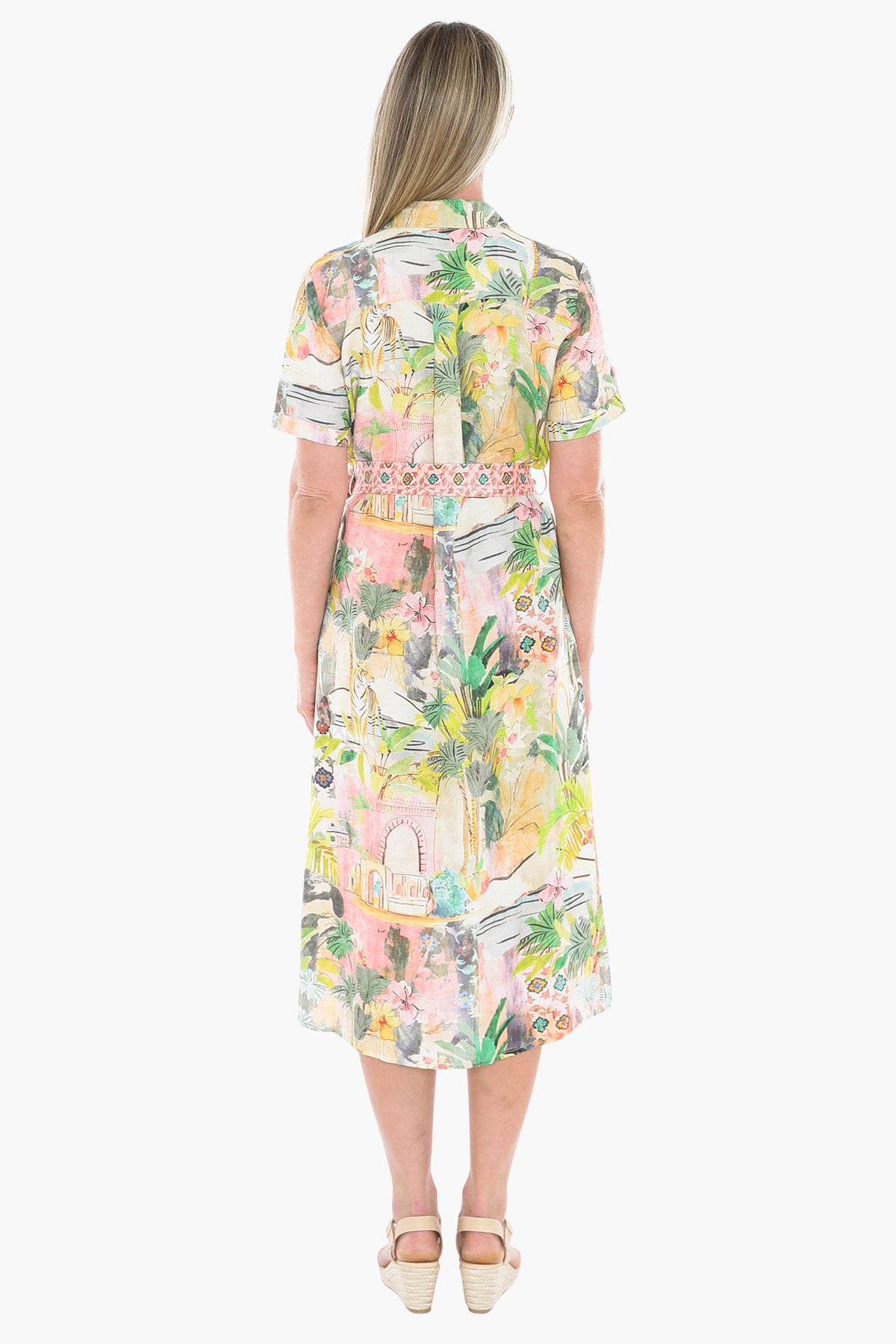 Womens Tiger Island Tie Dress Multicolor 596j5008a