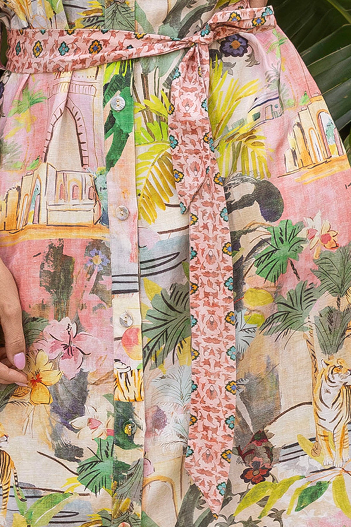 Womens Tiger Island Tie Dress Multicolor 596j5008a