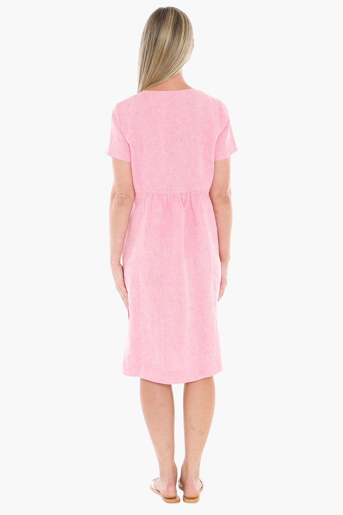 Womens Side Button Dress Pink 596j5027a