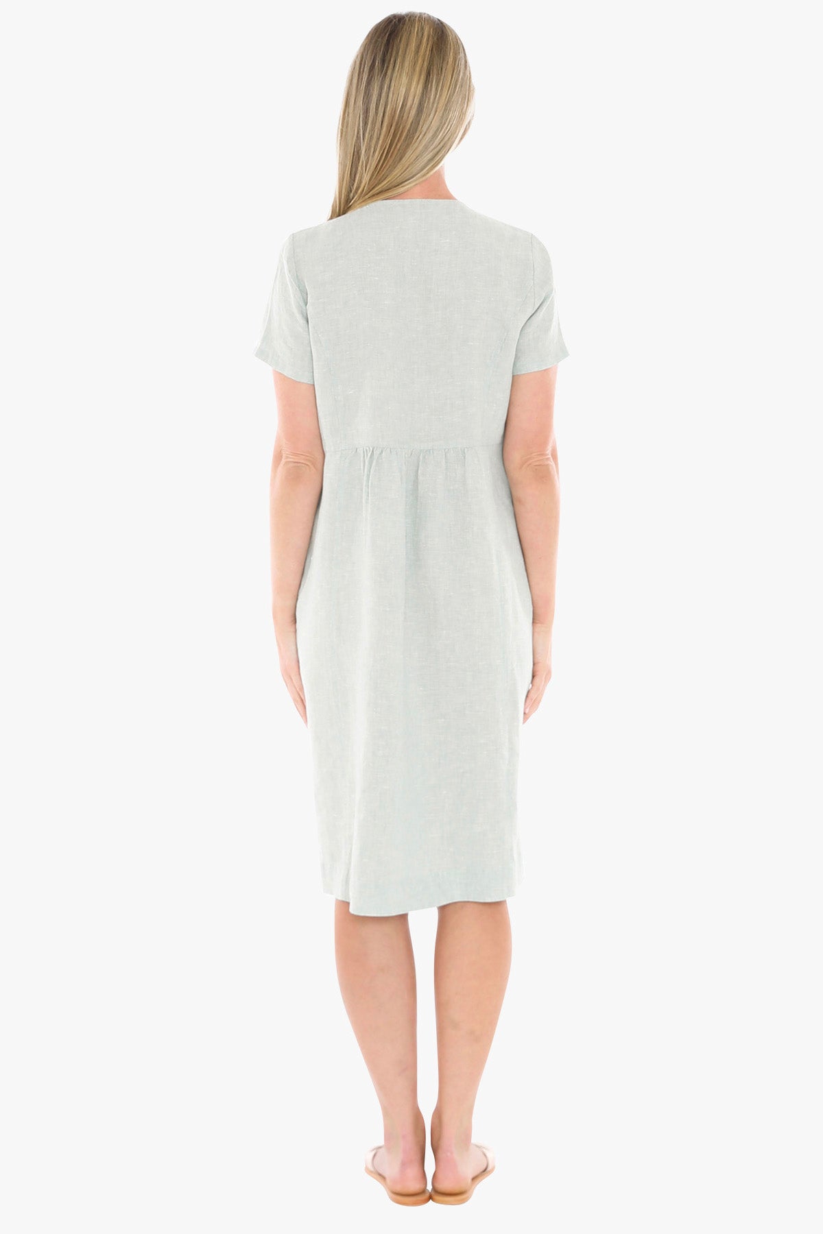 Womens Side Button Dress Green 596j5027a
