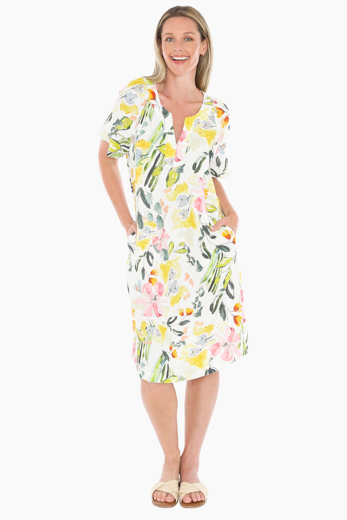 Womens Wildflower Shift Dress Multicolor 596j5076a