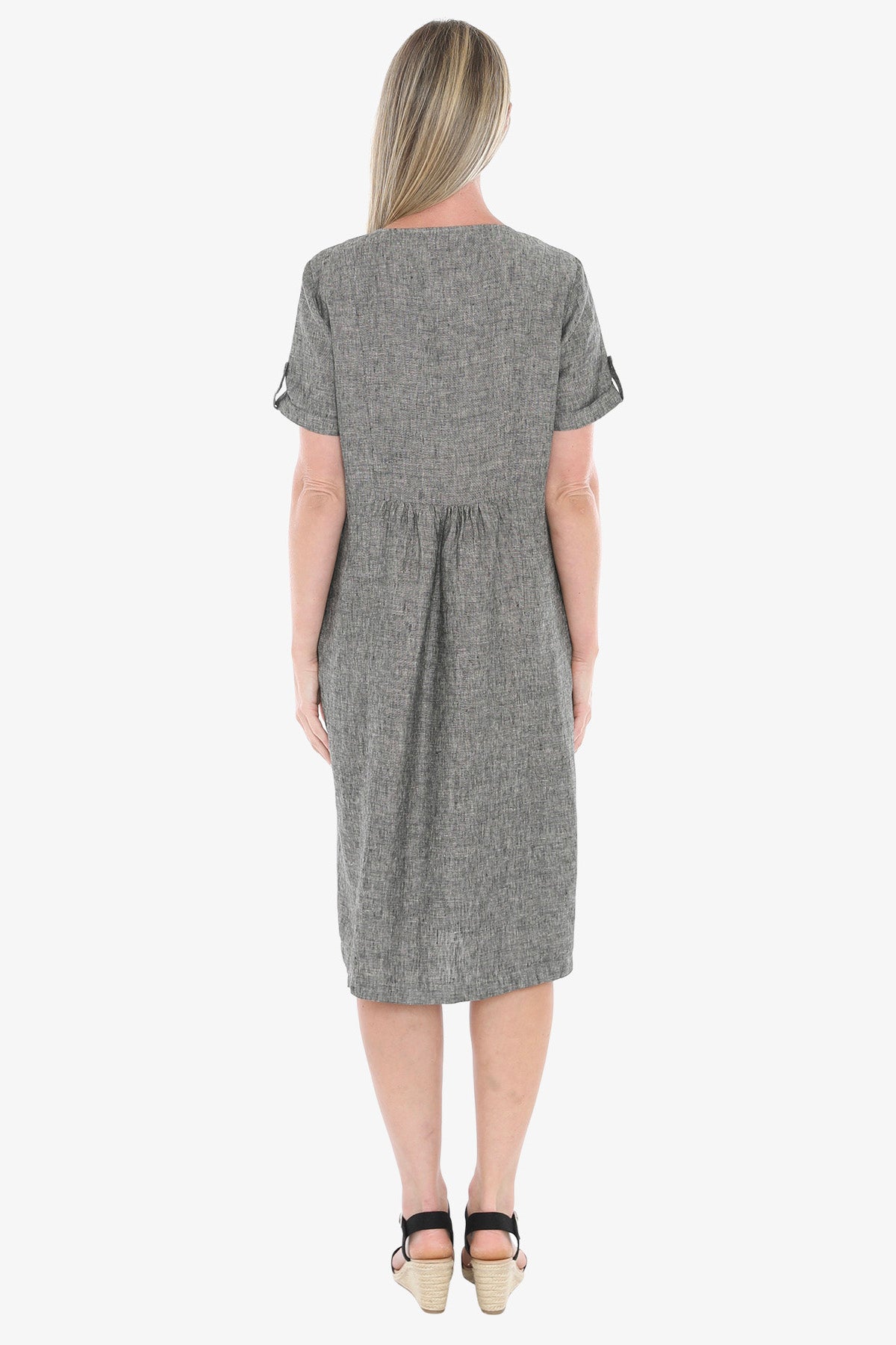 Womens Gather Waist Dress Grey 596j5097a