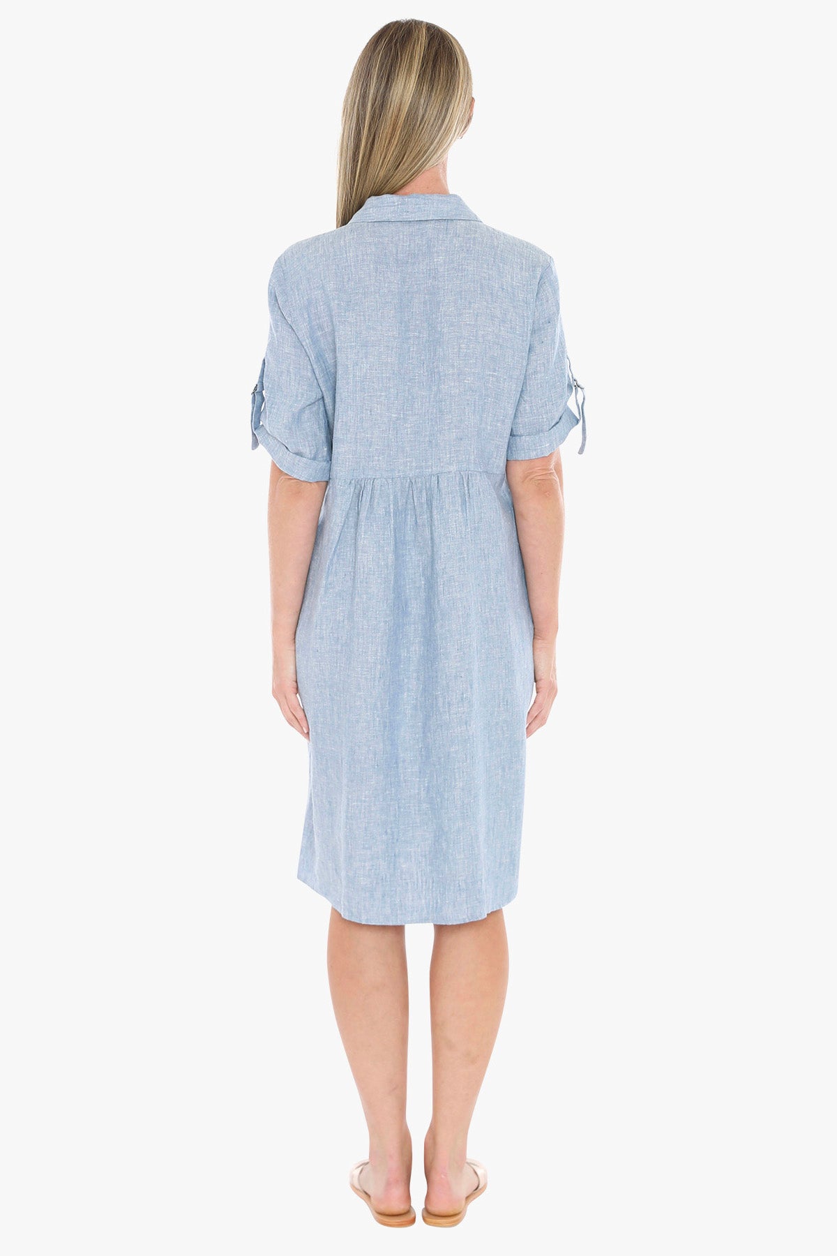 Womens D Ring Slv Dress Blue 596j5098a