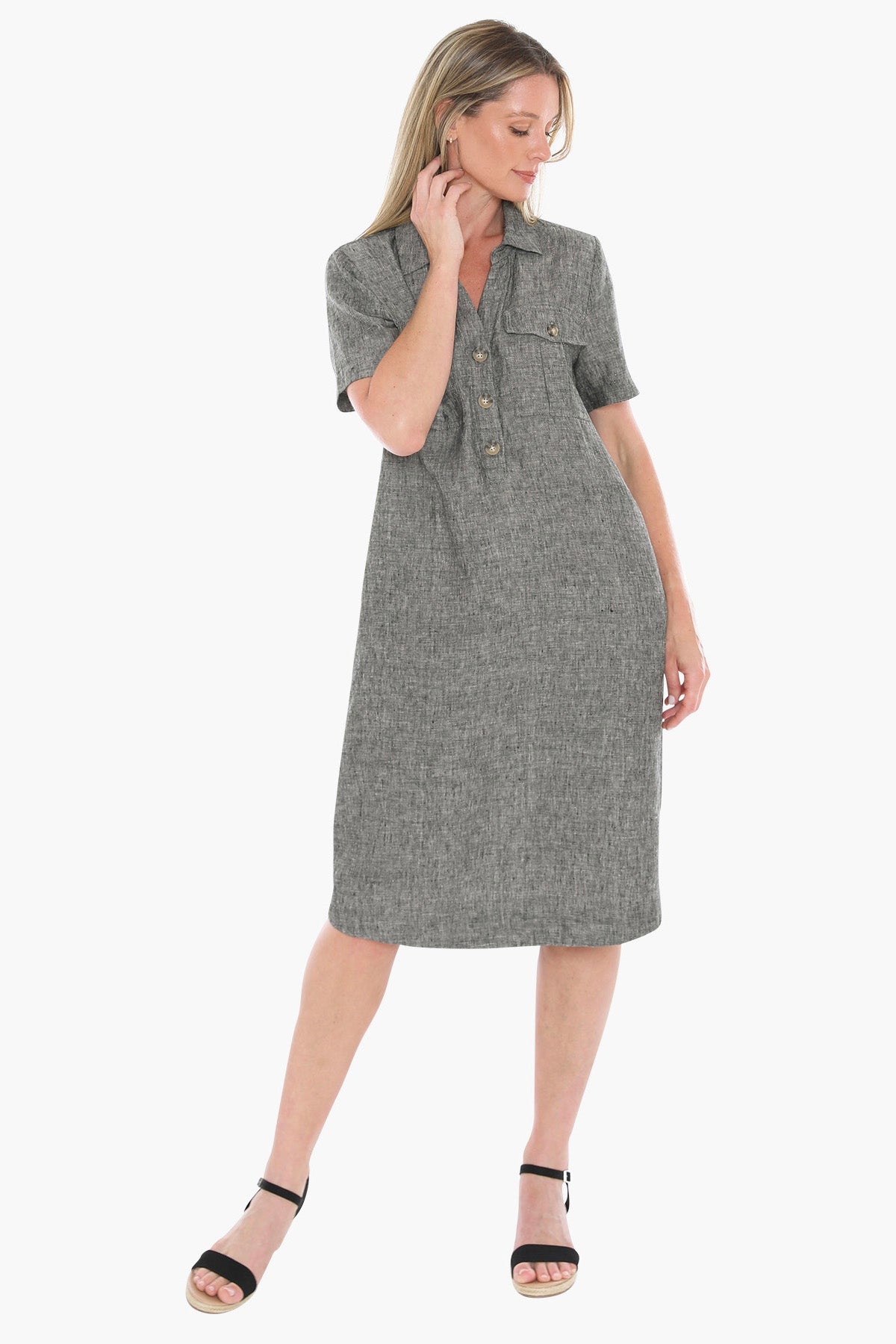 Womens 2 Pocket Dress Grey 596j5132a