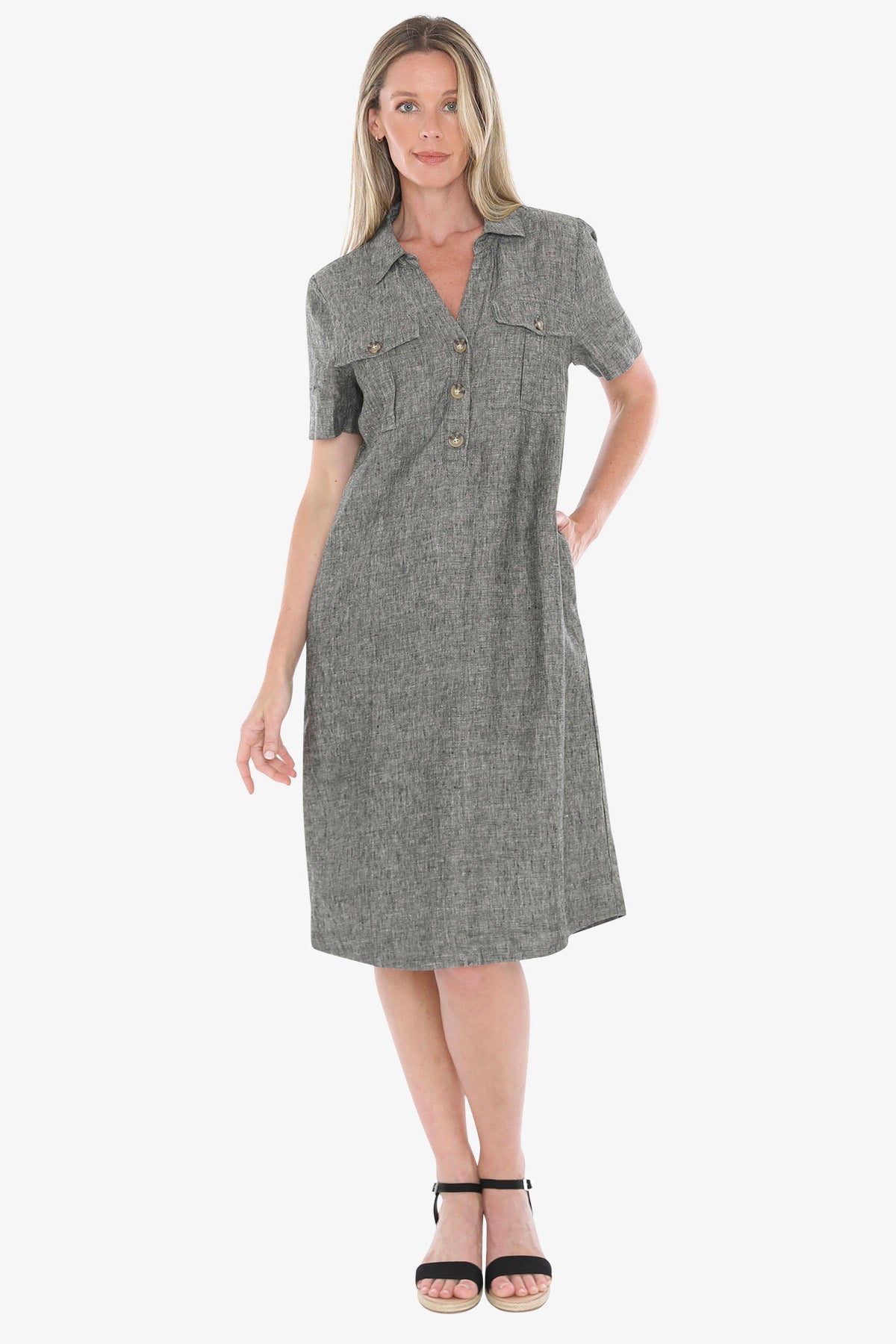 Womens 2 Pocket Dress Grey 596j5132a