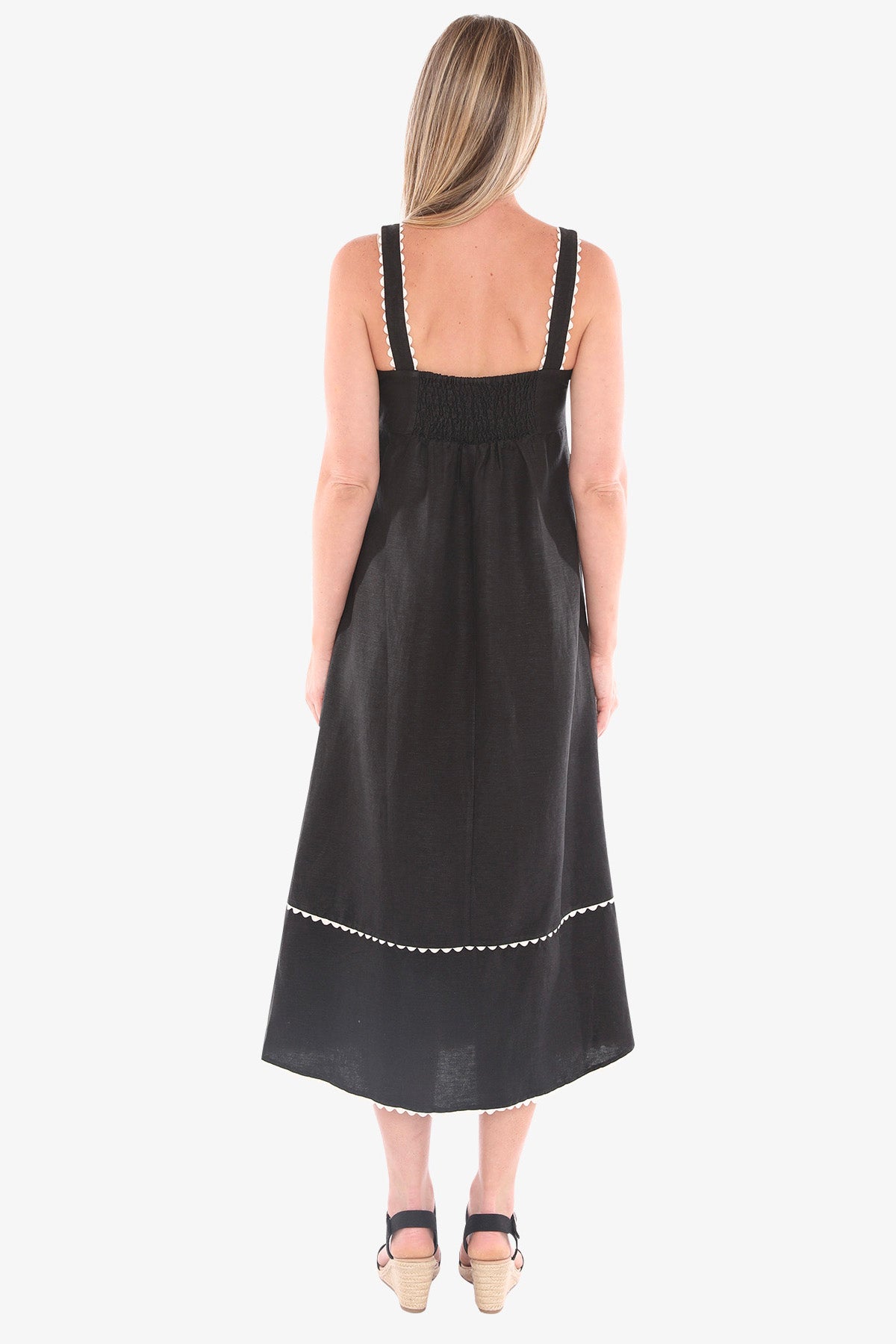 Womens Ric Rac Maxi Dress Black 596j5158a