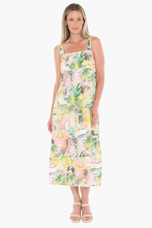 Womens Tiger Island Ric Rac Dress Multicolor 596j5159a