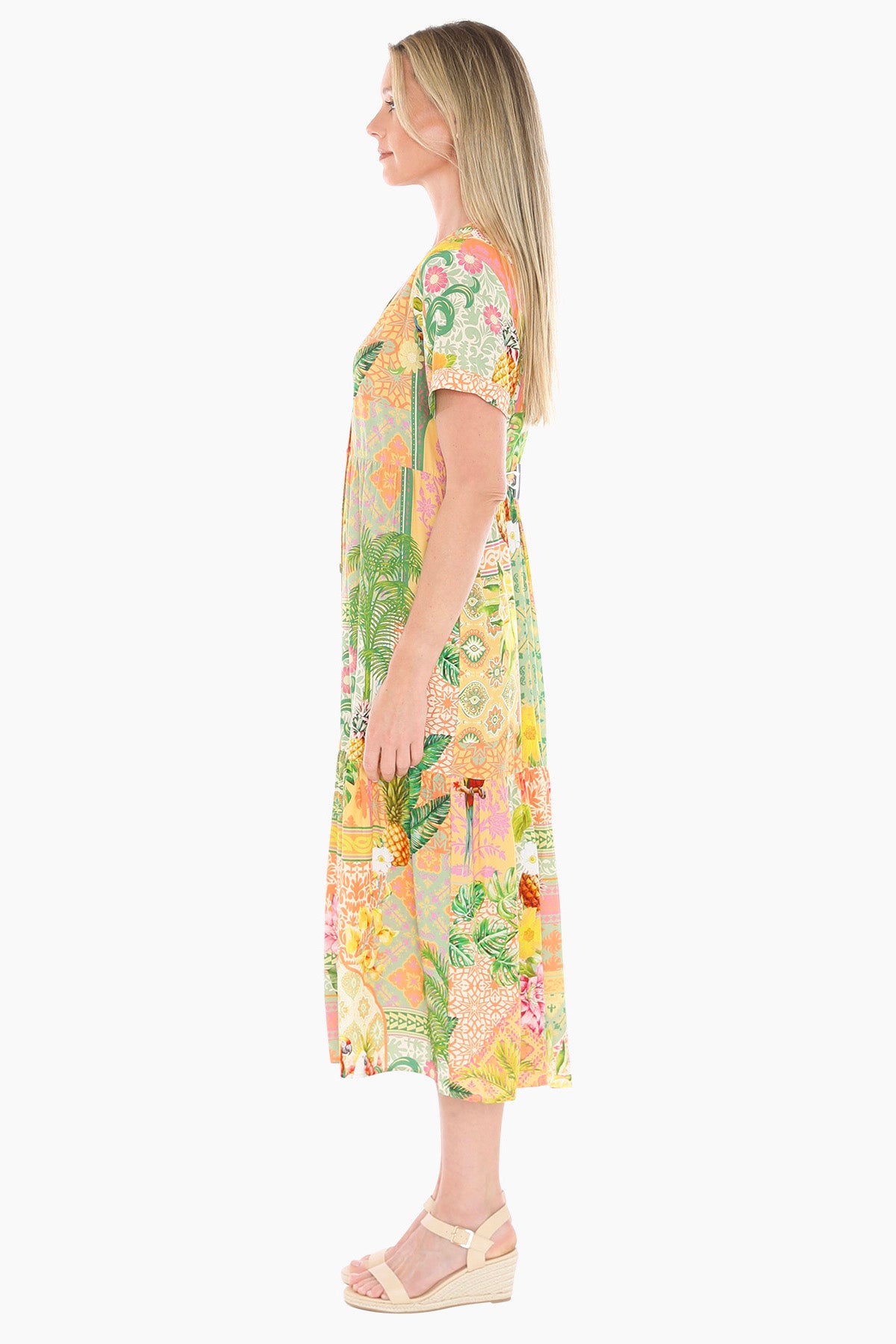 Womens Pina Colada Tiered Dress Multicolor 596j5161a