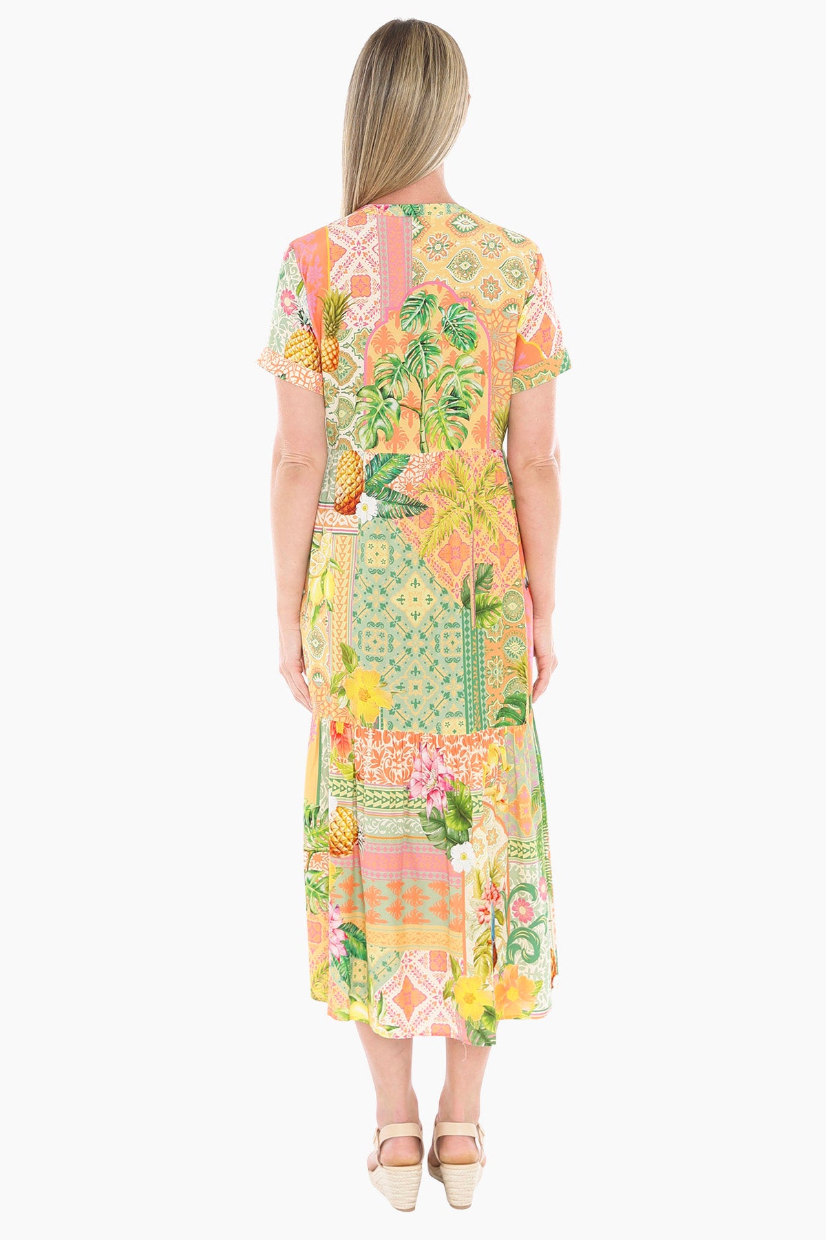 Womens Pina Colada Tiered Dress Multicolor 596j5161a