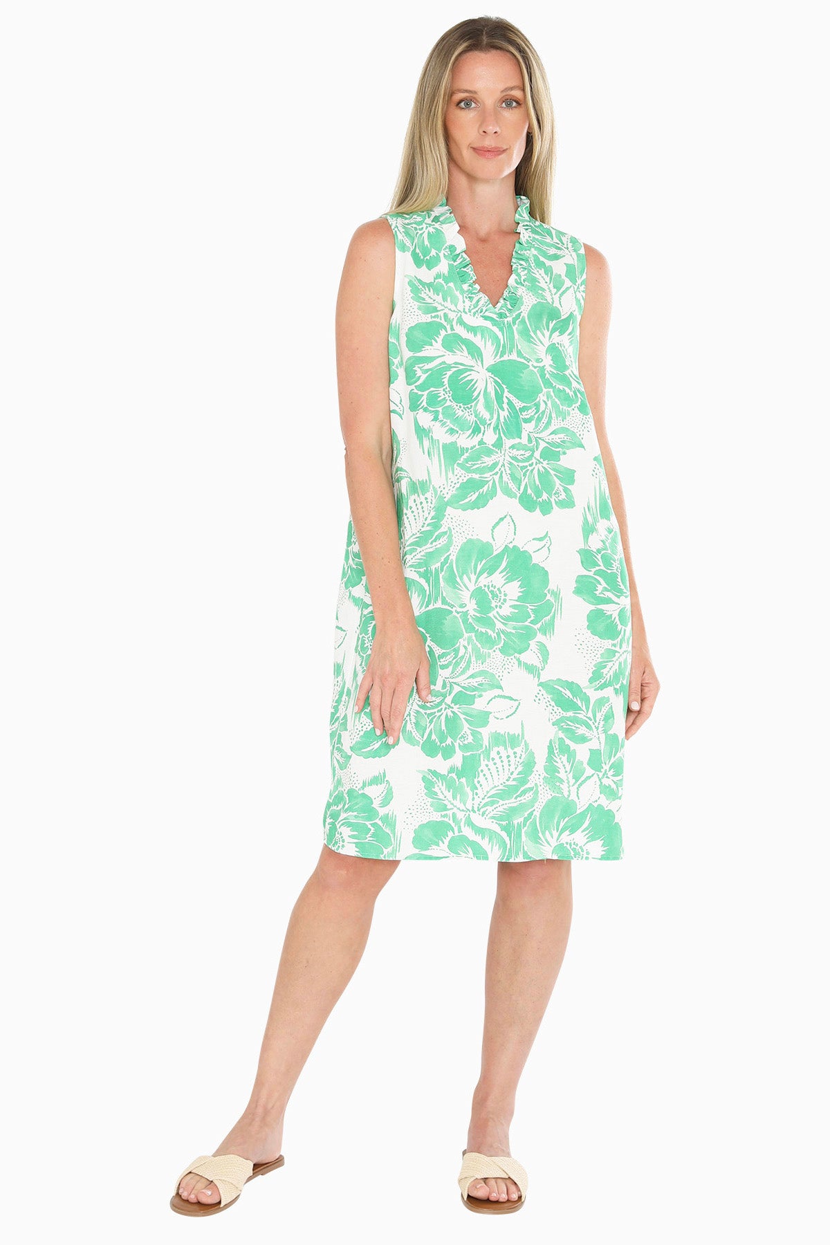Womens Tuscan Rose Dress Green 596j5169a