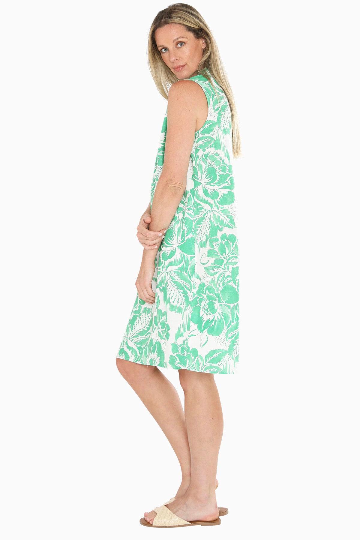 Womens Tuscan Rose Dress Green 596j5169a