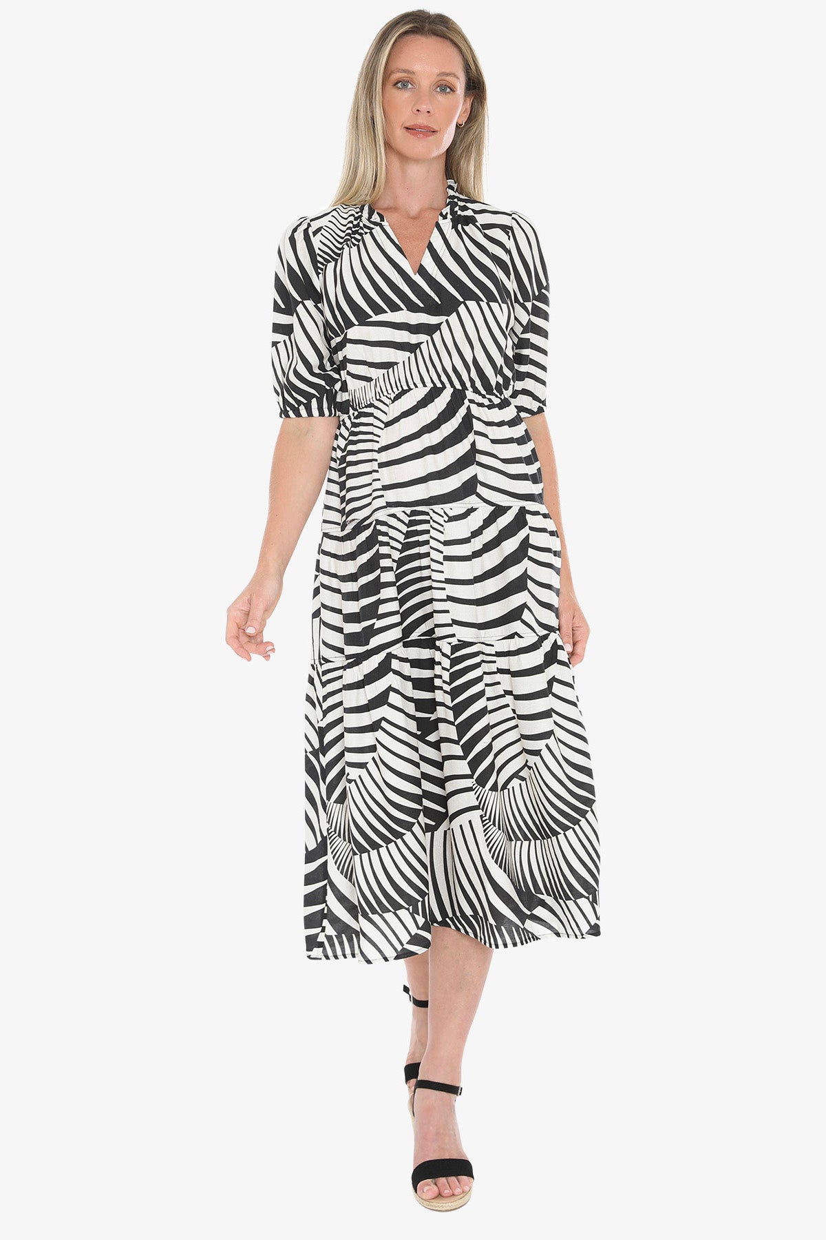 Womens Abstract Fern Dress Multicolor 596j5178a