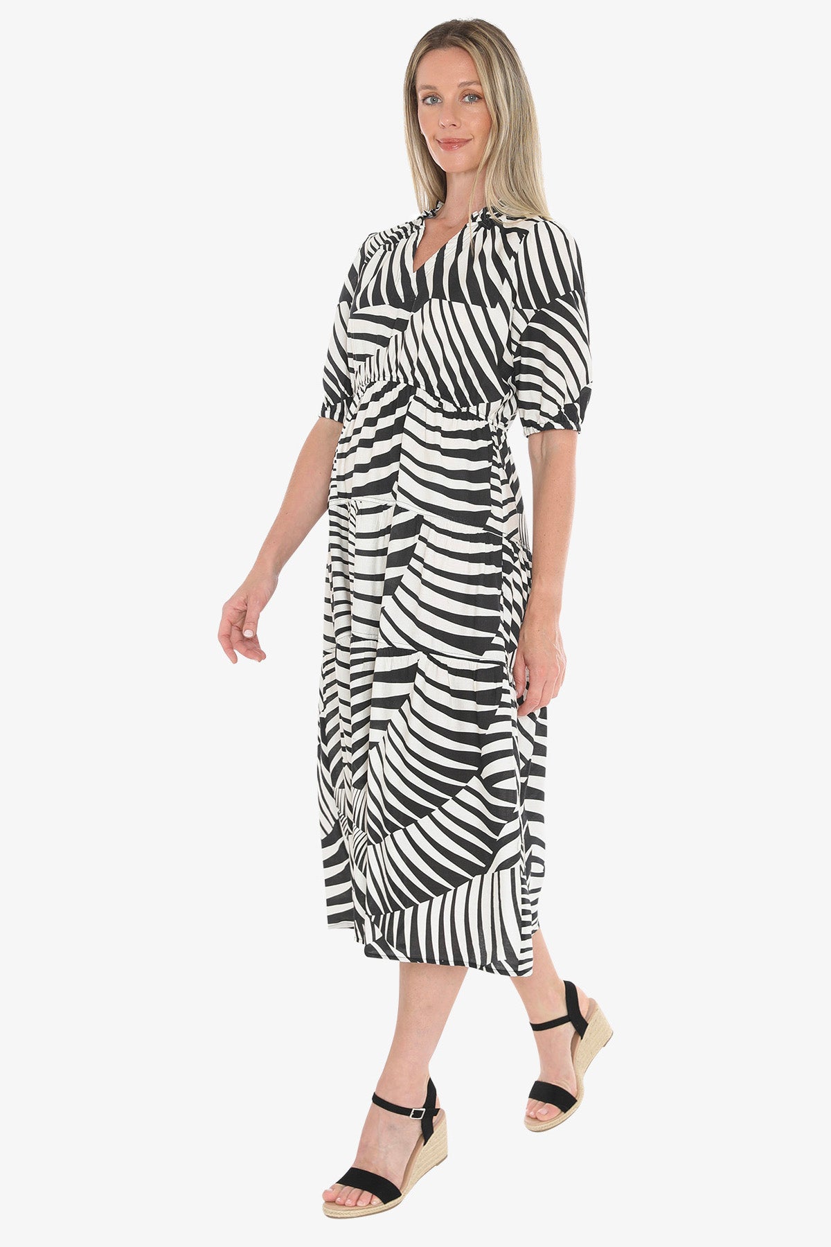 Womens Abstract Fern Dress Multicolor 596j5178a