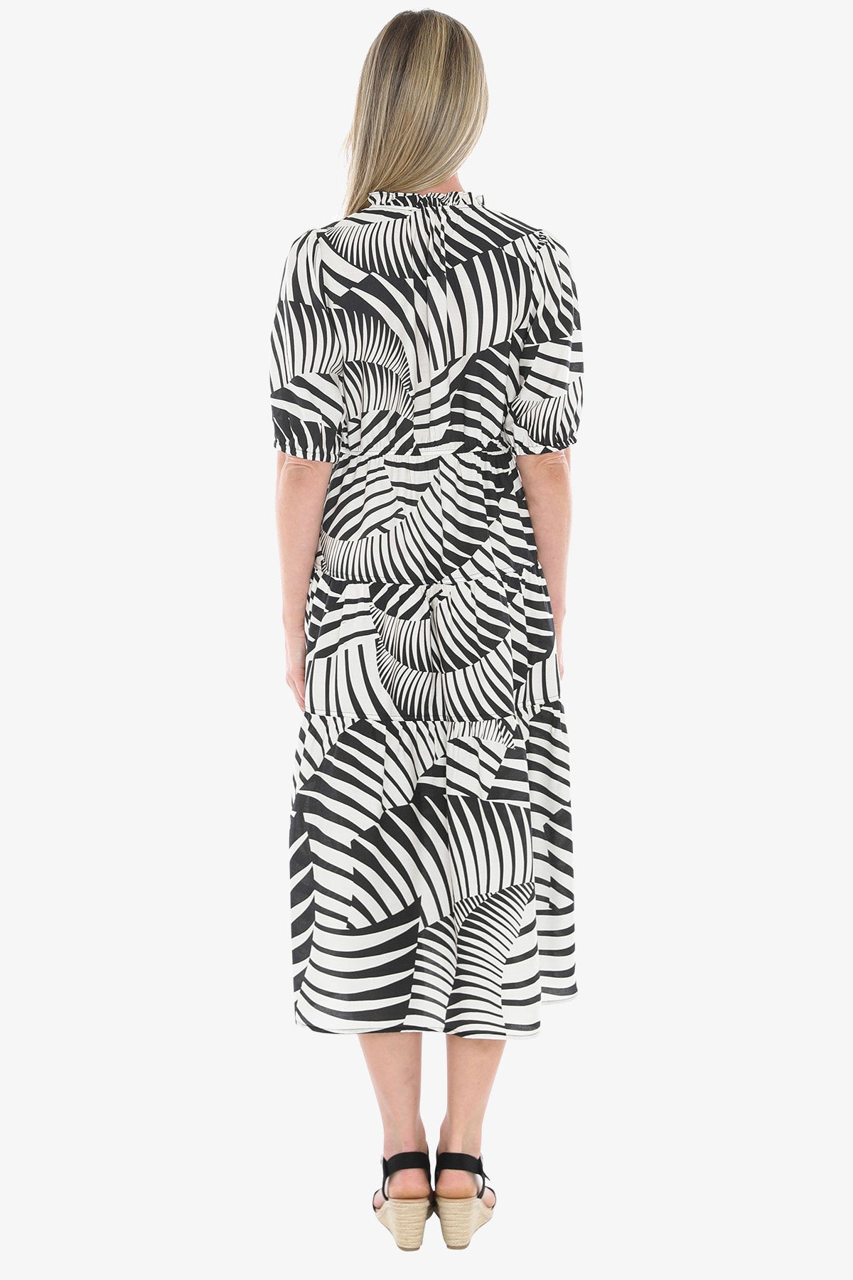 Womens Abstract Fern Dress Multicolor 596j5178a