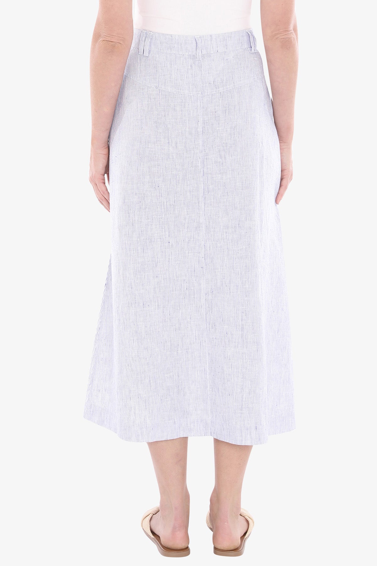 Womens Core Stripe Button Skirt Blue 596j6020a