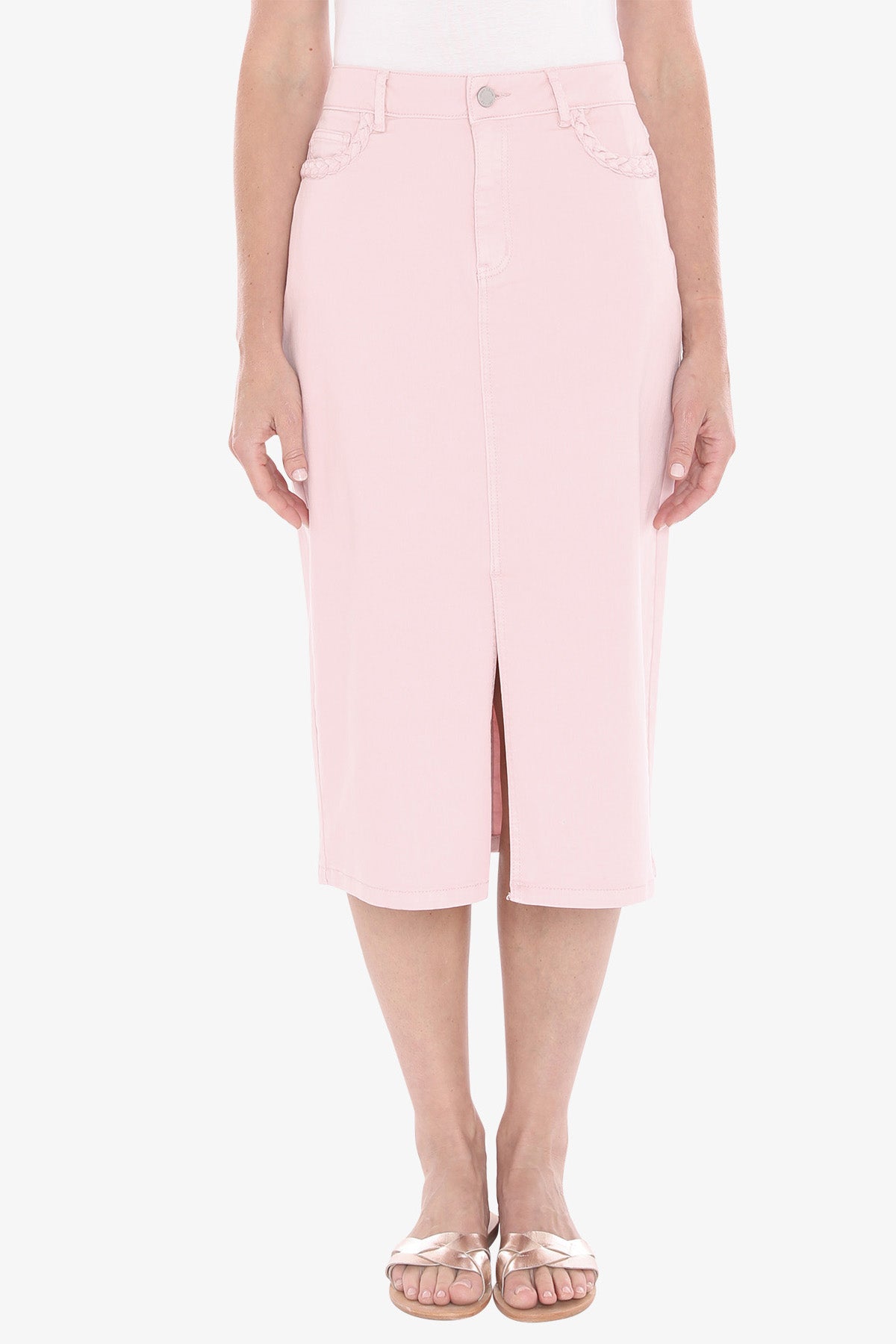 Womens Plait Pocket Skirt Pink 596j6131a