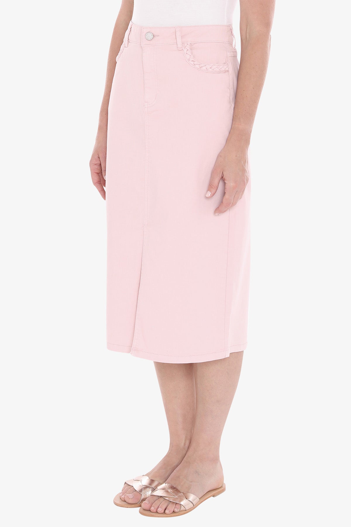 Womens Plait Pocket Skirt Pink 596j6131a