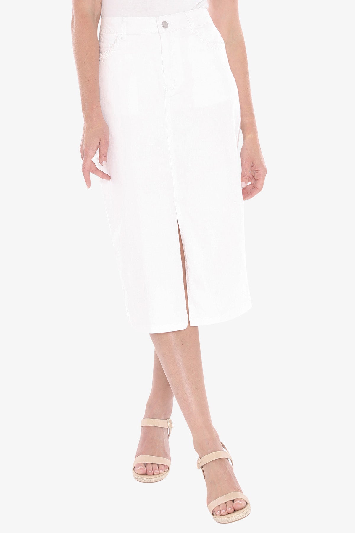 Womens Plait Pocket Skirt White 596j6131a