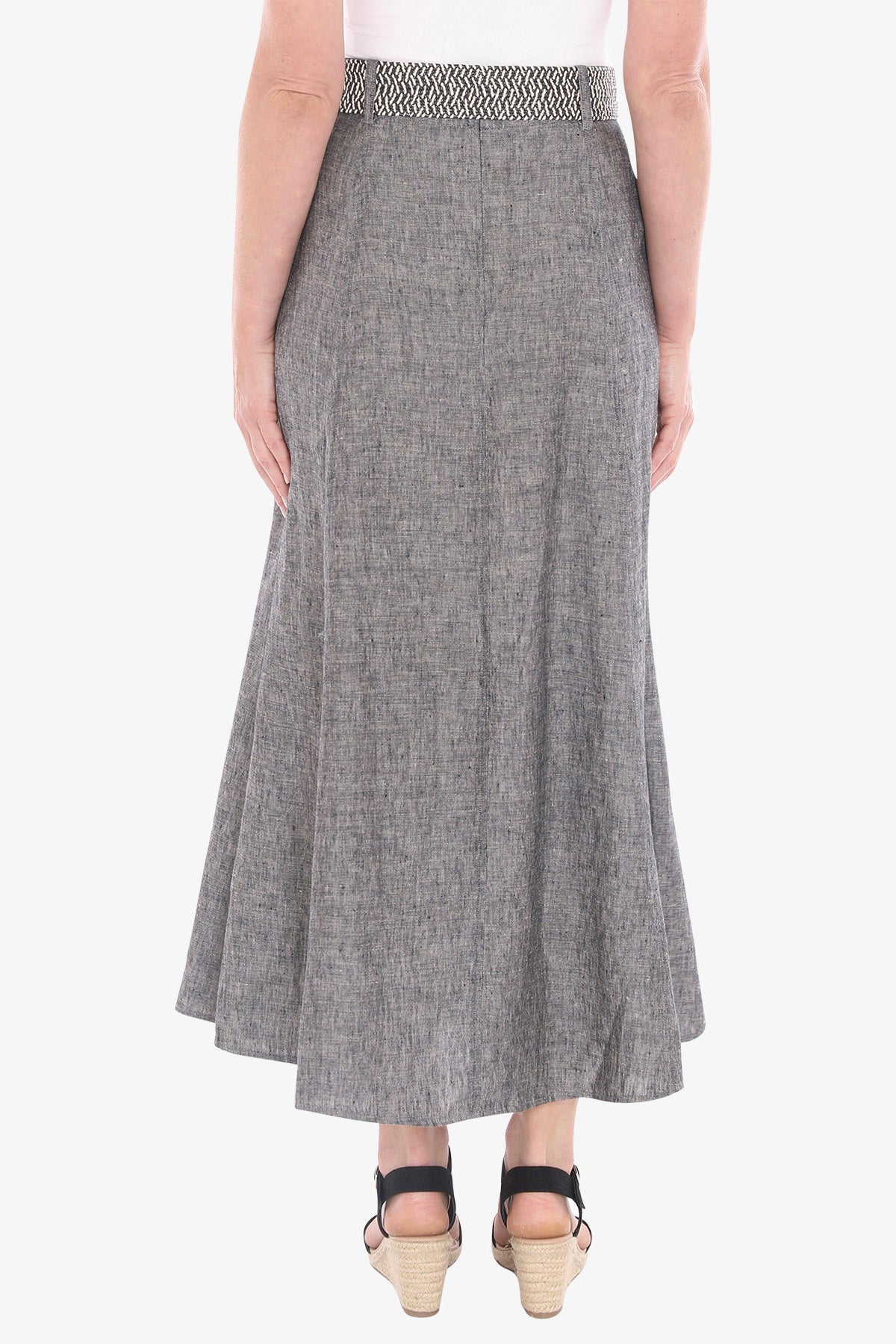 Womens Belted Panel Skirt Grey 596j6135a