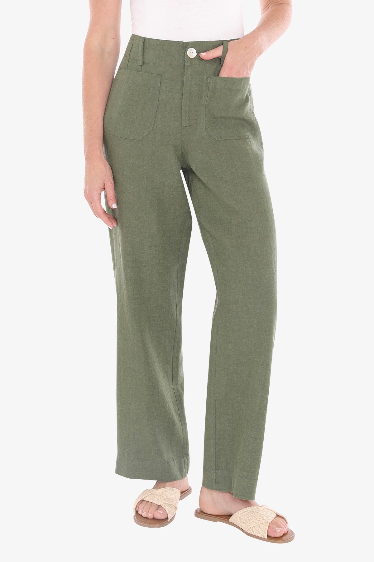 Womens Patch Pocket Pant Green 596j7070a