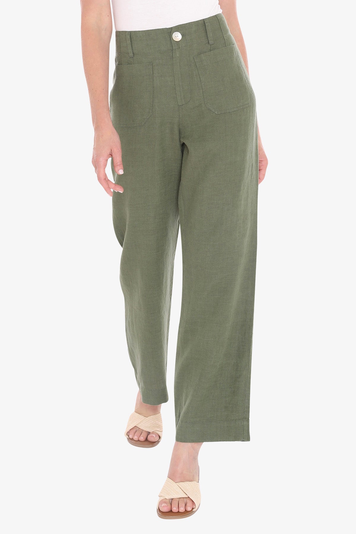 Womens Patch Pocket Pant Green 596j7070a