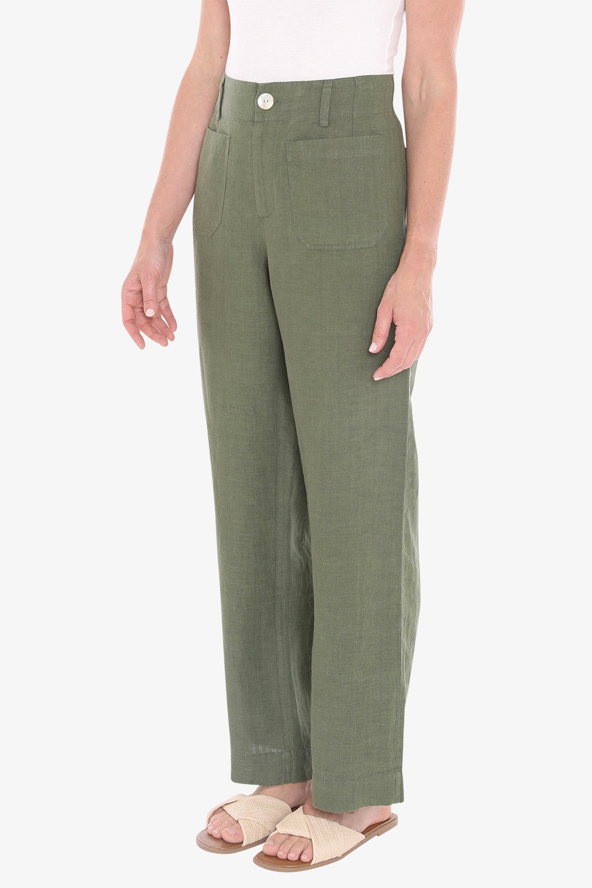 Womens Patch Pocket Pant Green 596j7070a