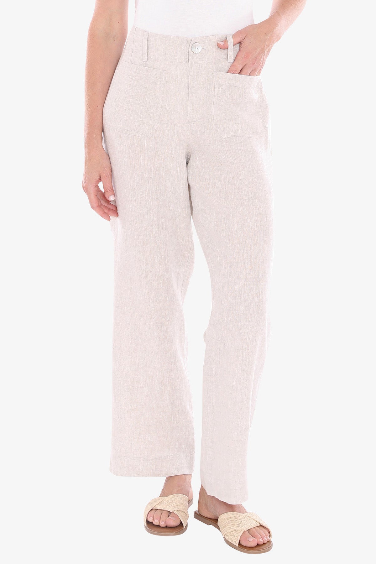 Womens Patch Pocket Pant Beige 596j7070a