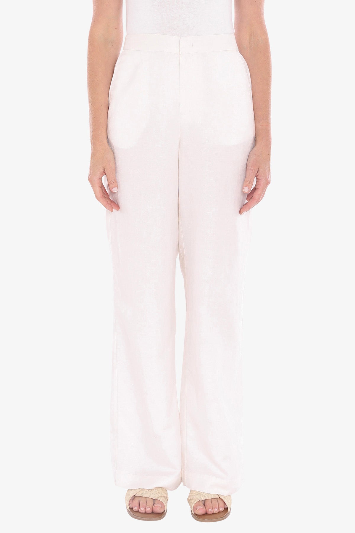 Womens Fly Front Pant White 596j7094a