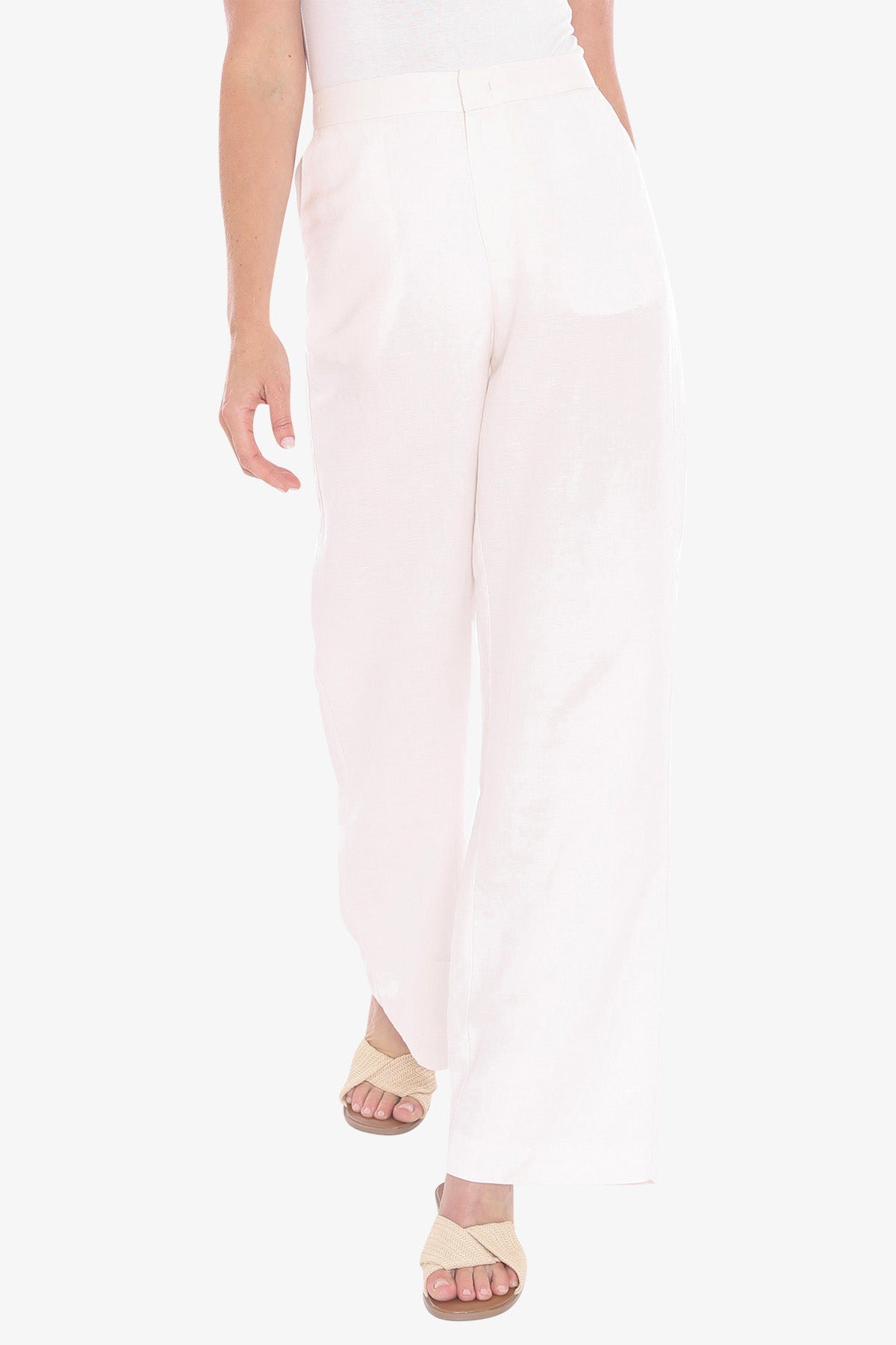 Womens Fly Front Pant White 596j7094a