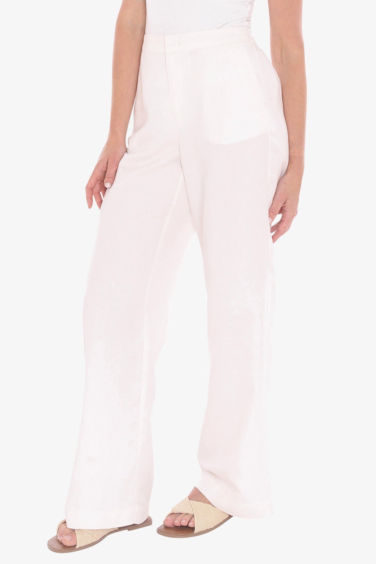 Womens Fly Front Pant White 596j7094a