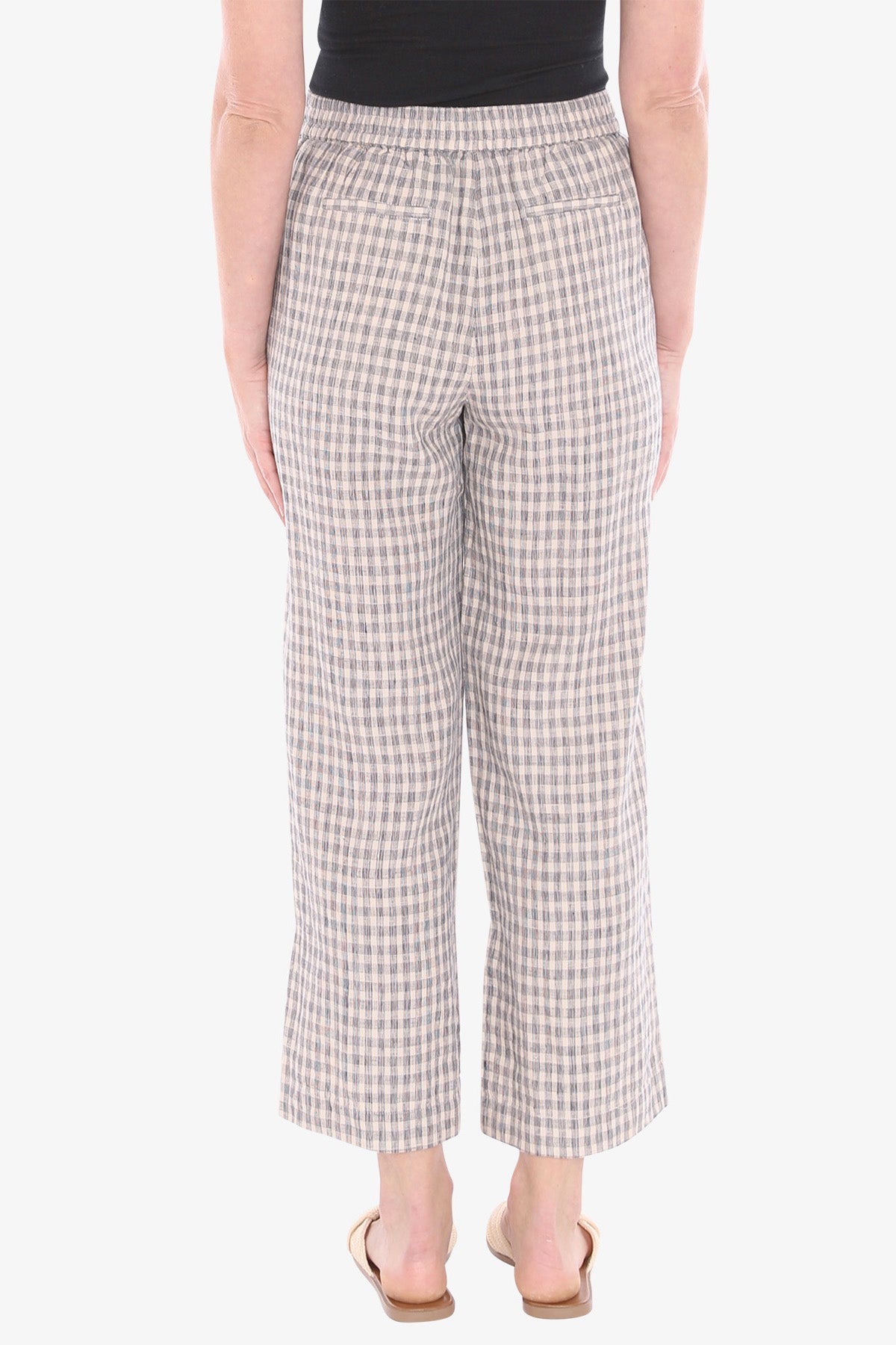 Womens Grid Check Pant Beige 596j7113a