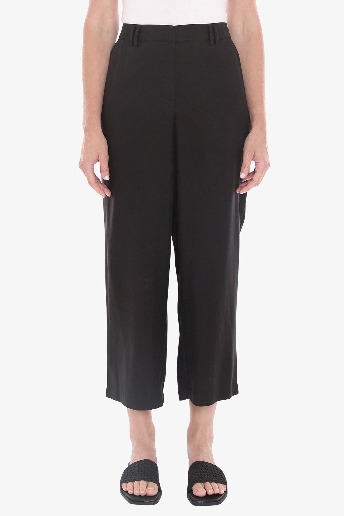 Womens Flat Front Pant Black 596j7143a