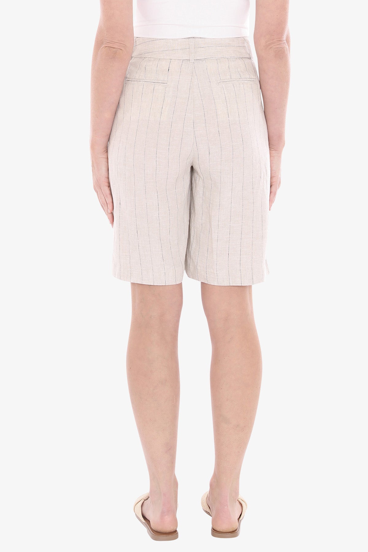 Womens Pinstripe Short Natural 596j8119a