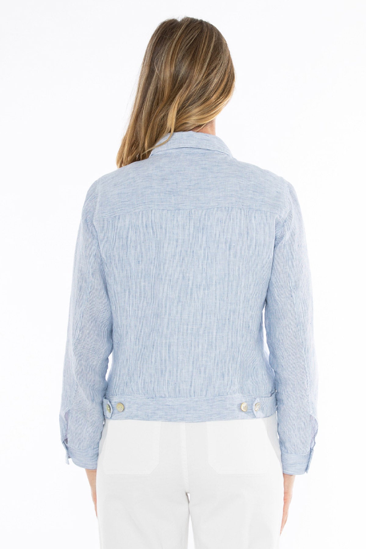 Women's Core Stripe Jacket in Blue and White