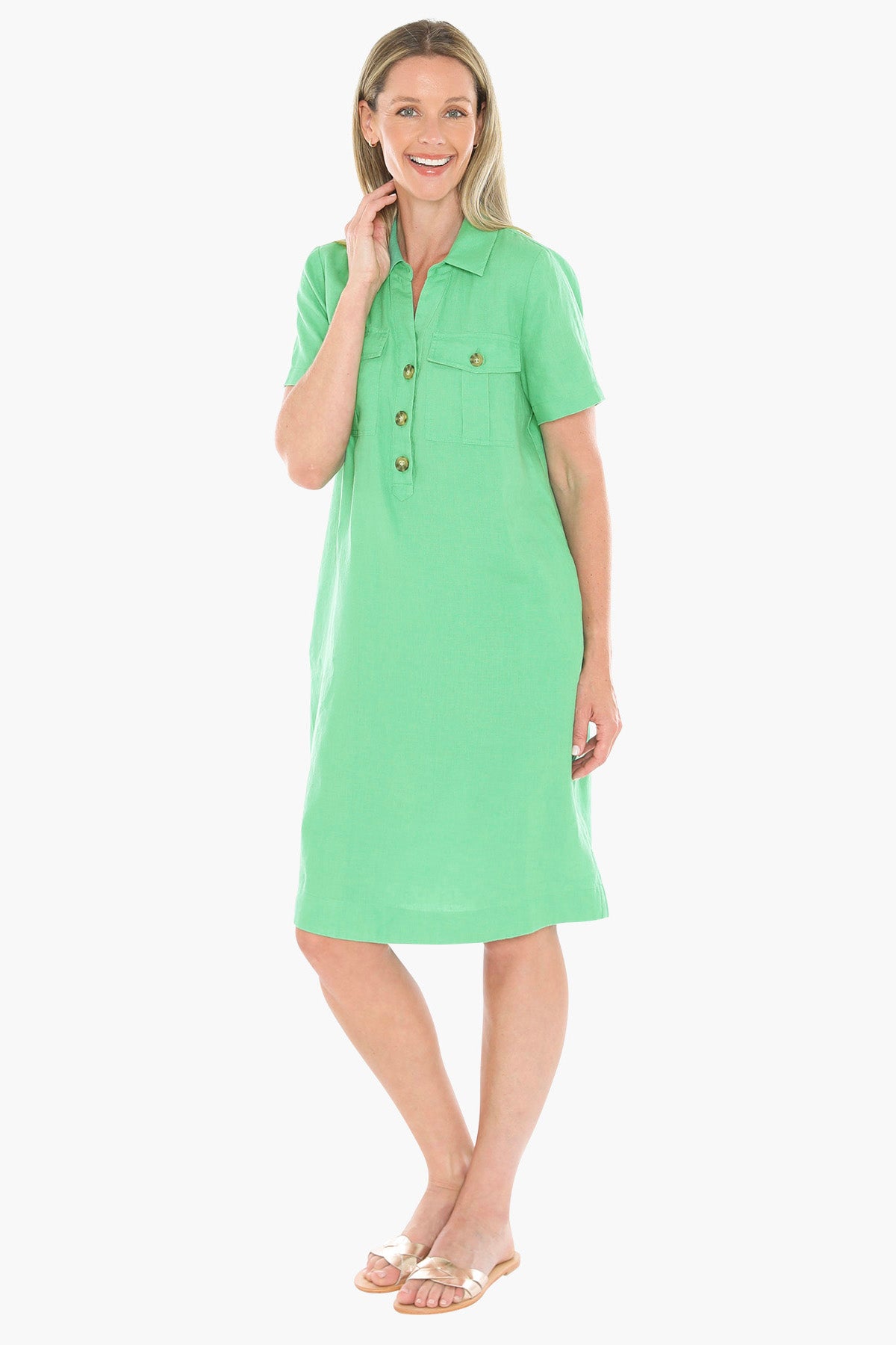Womens 2 Pocket Dress Green 596j5132a