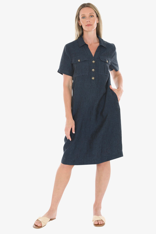Womens 2 Pocket Dress Navy 596j5132a