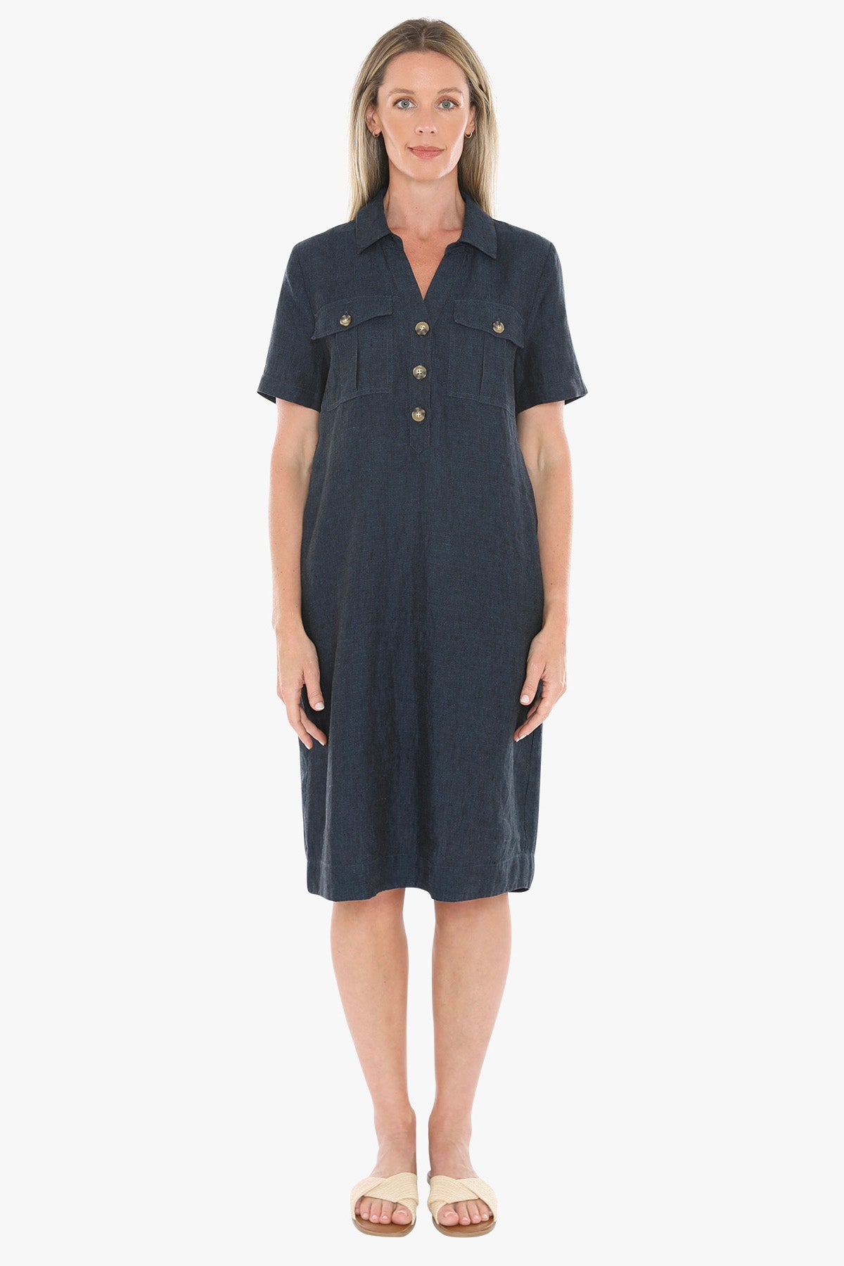 Womens 2 Pocket Dress Navy 596j5132a
