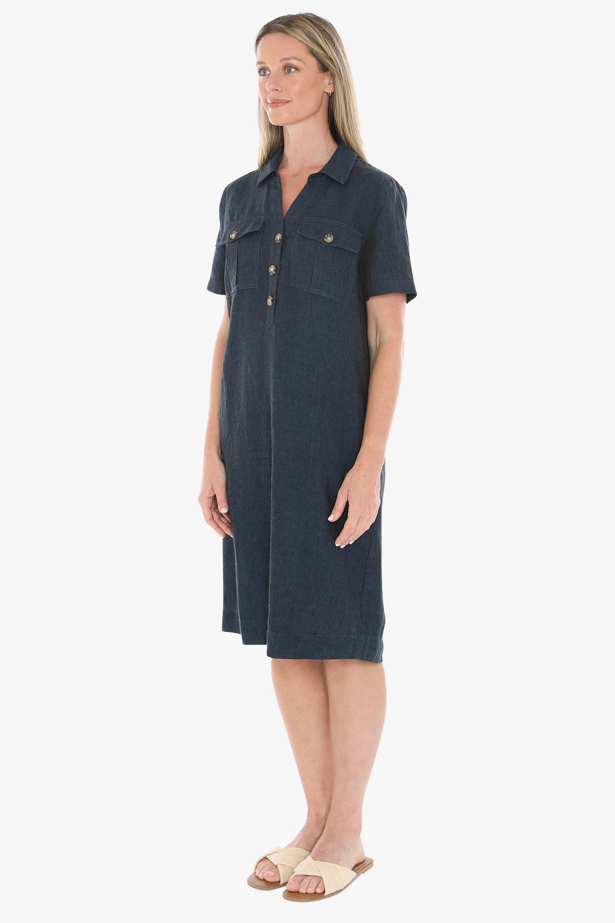 Womens 2 Pocket Dress Navy 596j5132a
