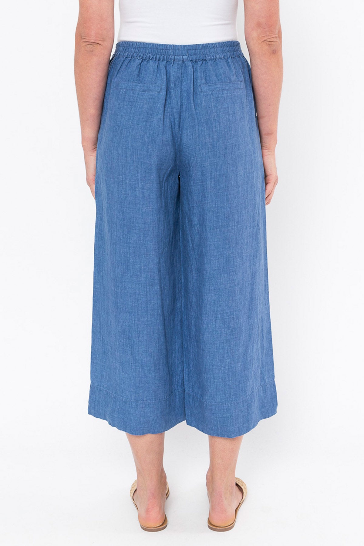 3/4 Button Detail Pant Denim