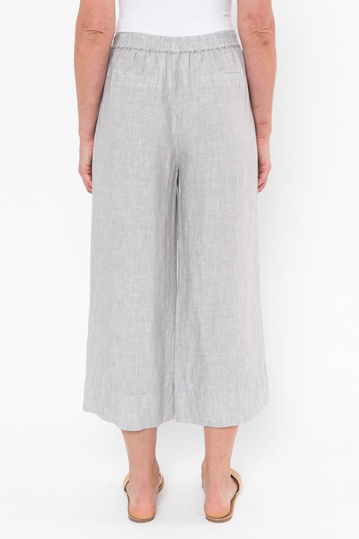 3/4 Button Detail Pant Pewter