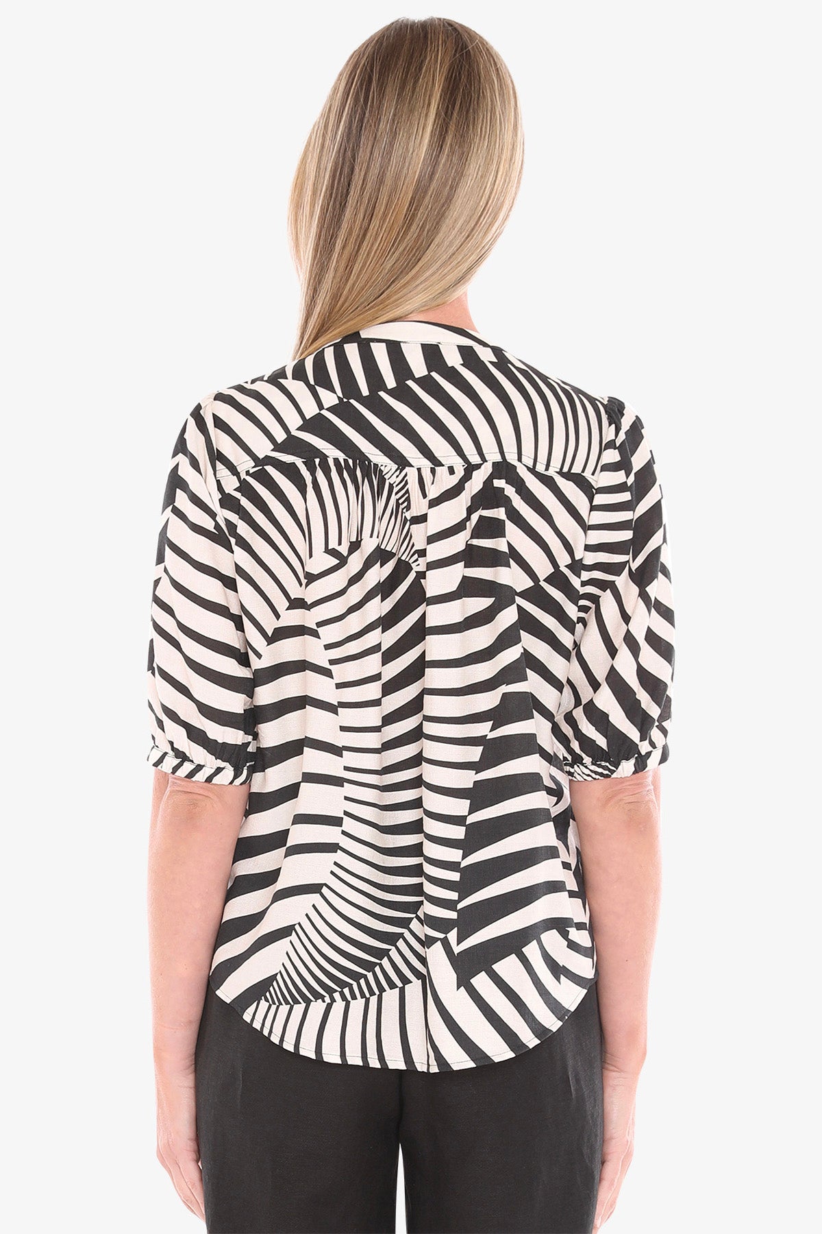 Womens Abstract Fern Top Multicolor 596j3179a