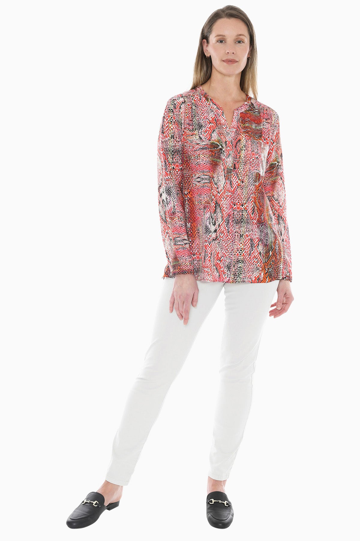 Abstract Snake Sequin Detail Top in Multi